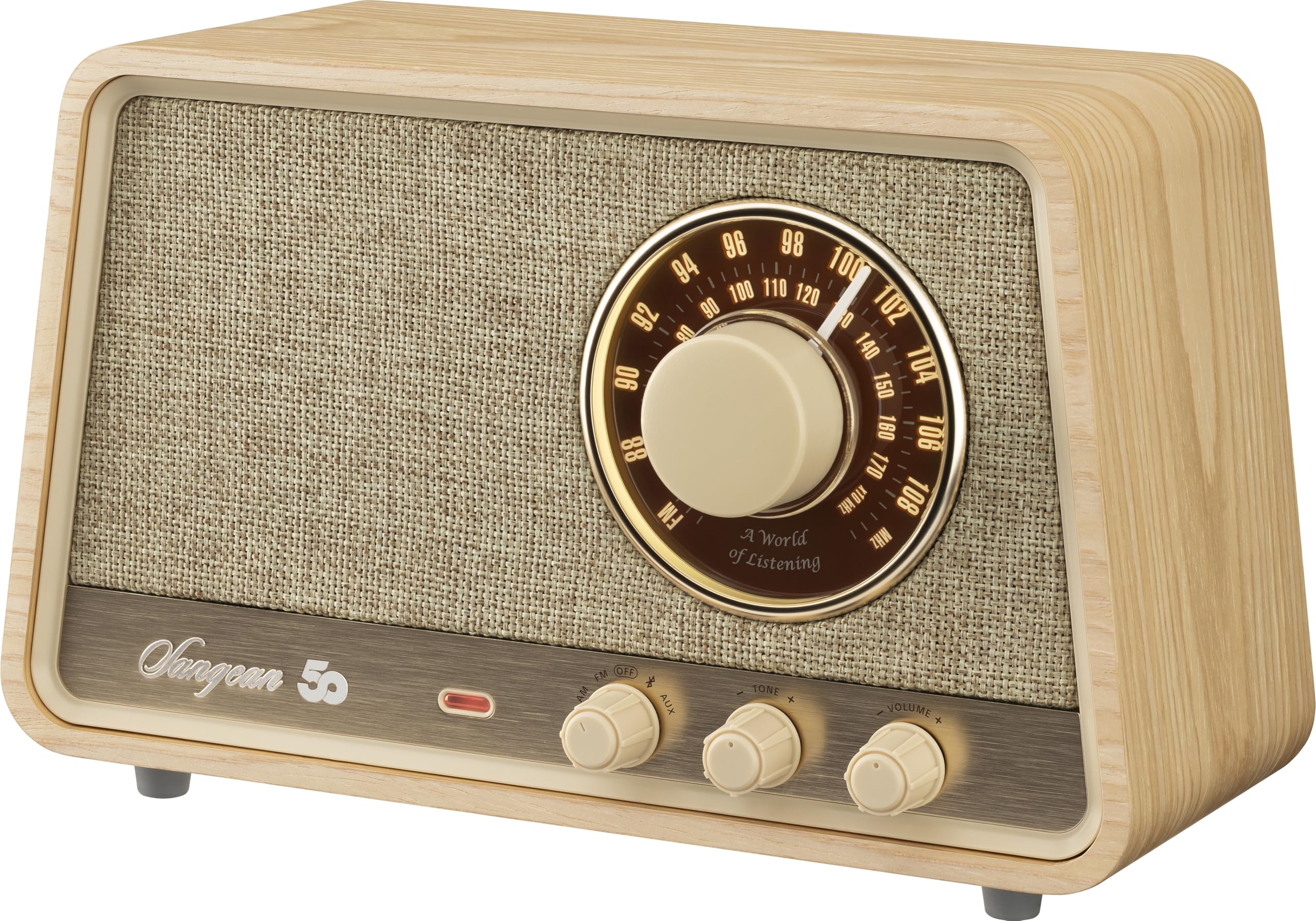 Sangean Premium Wooden Cabinet WR-101 Radio de Table AM, FM Bluetooth, AUX, FM Bois (Clair)