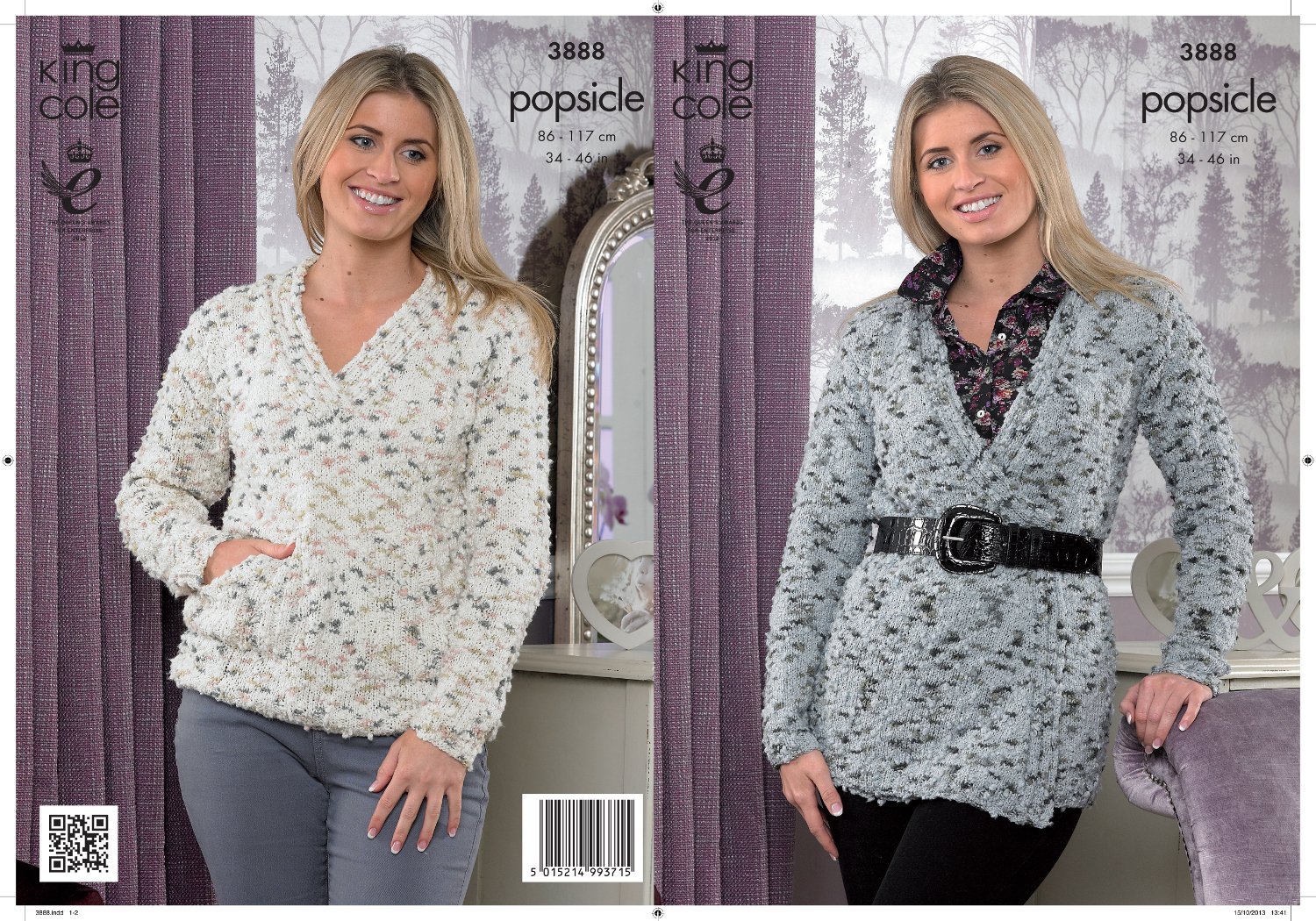 King Cole Ladies Popsicle DK Jumper Knitting Pattern 3888