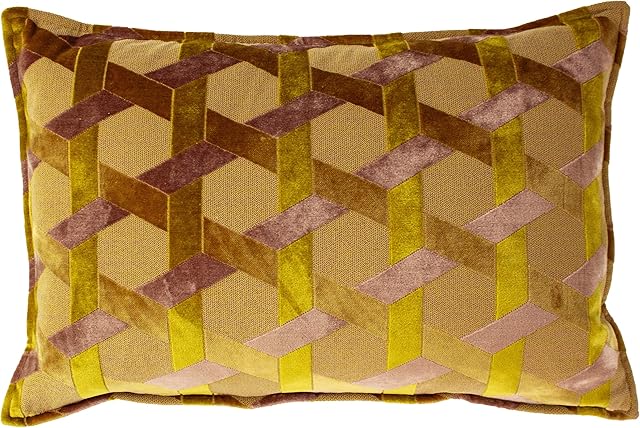 Paoletti Delano Cushion Cover, Ochre/Blush, 40 x 60cm