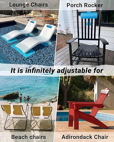 Miniatura 6 de AOSYCO Almohada para reposacabezas para patio, tumbona, almohada de spa para adultos con cola pesada antideslizante, cojín para exteriores para