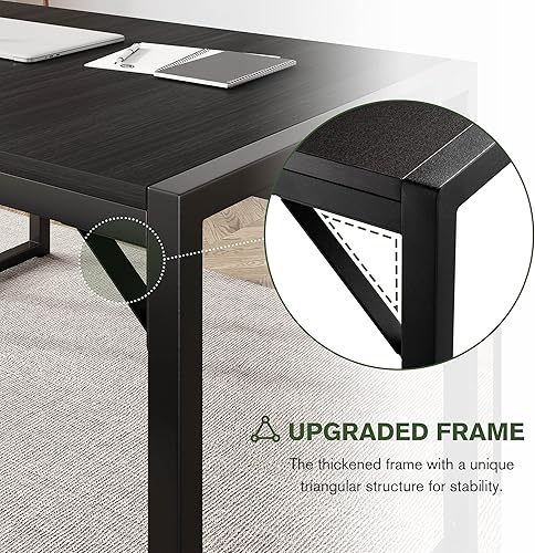 Miniatura 3 de IMUsee Juego de mesa de comedor de 3 piezas de 47.2 pulgadas para 4 con bancos, marco de metal resistente, comedor de cocina pequeño que ahorra