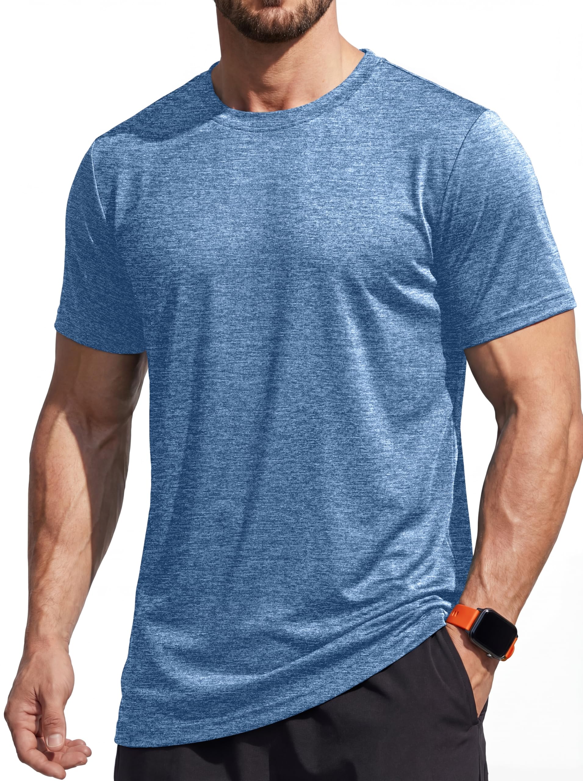 MAGCOMSEN Herren Sportshirt Atmungsaktiv Laufshirt Leichte Trainingsshirt Funktionsshirt Wandershirt Sommer Kurzarm T-Shirt für Männer