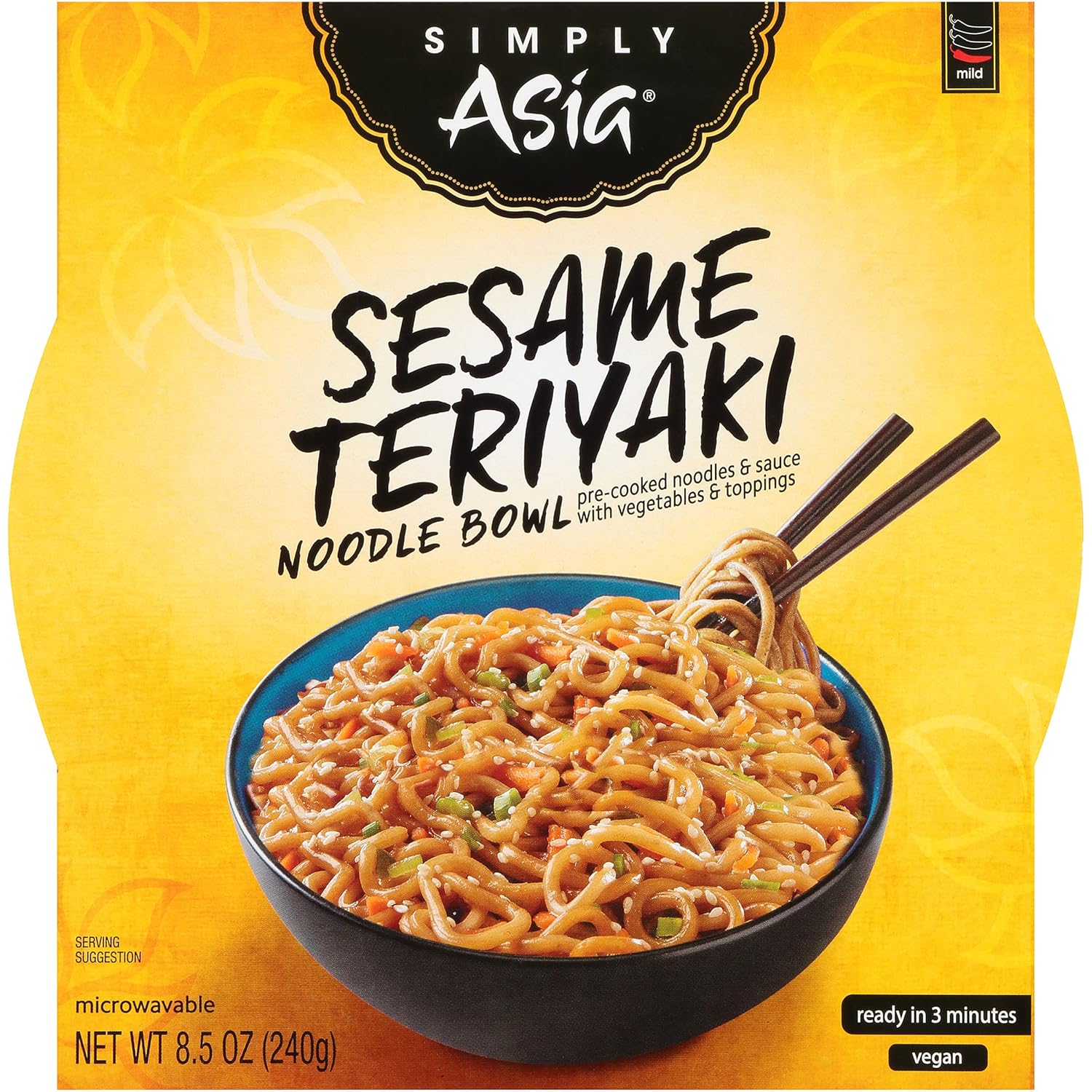 Simply Asia Sesame Teriyaki Noodle Bowl with Toasted Sesame Seeds, 8.5 oz (Pack of 6) : Packaged Asian Dishes : Grocery & Gourmet Food