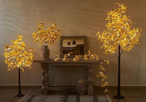 Miniatura 10 de LITBLOOM Guirnalda de flores de cerezo con luces, funciona con pilas, con temporizador, 96 luces de hadas, guirnalda de flores iluminada de 6 pies