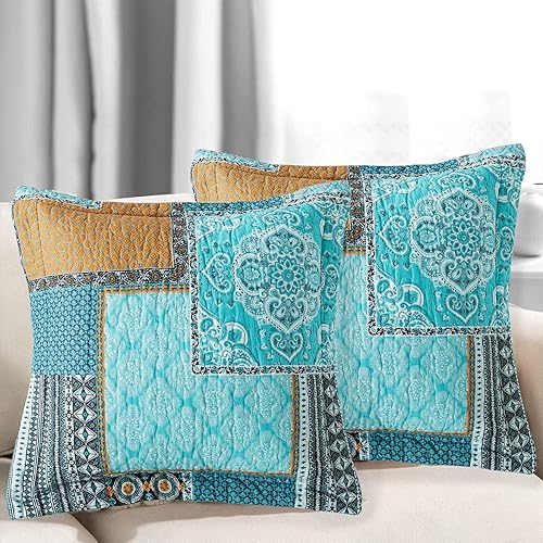 Miniatura 5 de VAPUTAR Juego de edredón de algodón tamaño King (98 x 106 pulgadas) + fundas de almohada a juego (20 x 36 pulgadas) + funda de almohada (18 x 18