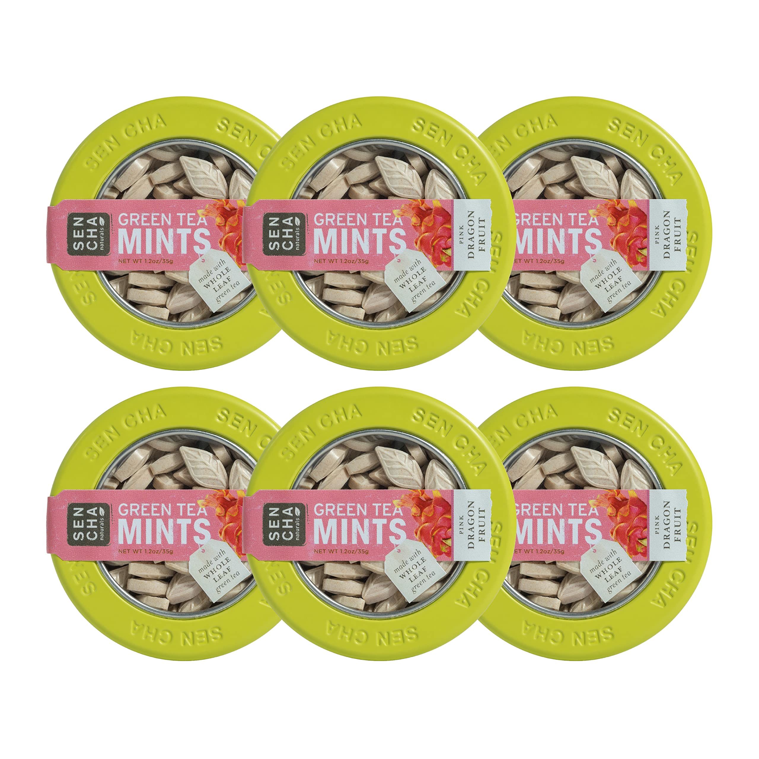 SEN CHA Naturals Green Tea Mints (Pink Dragonfruit, 1.2oz (Pack of 6))