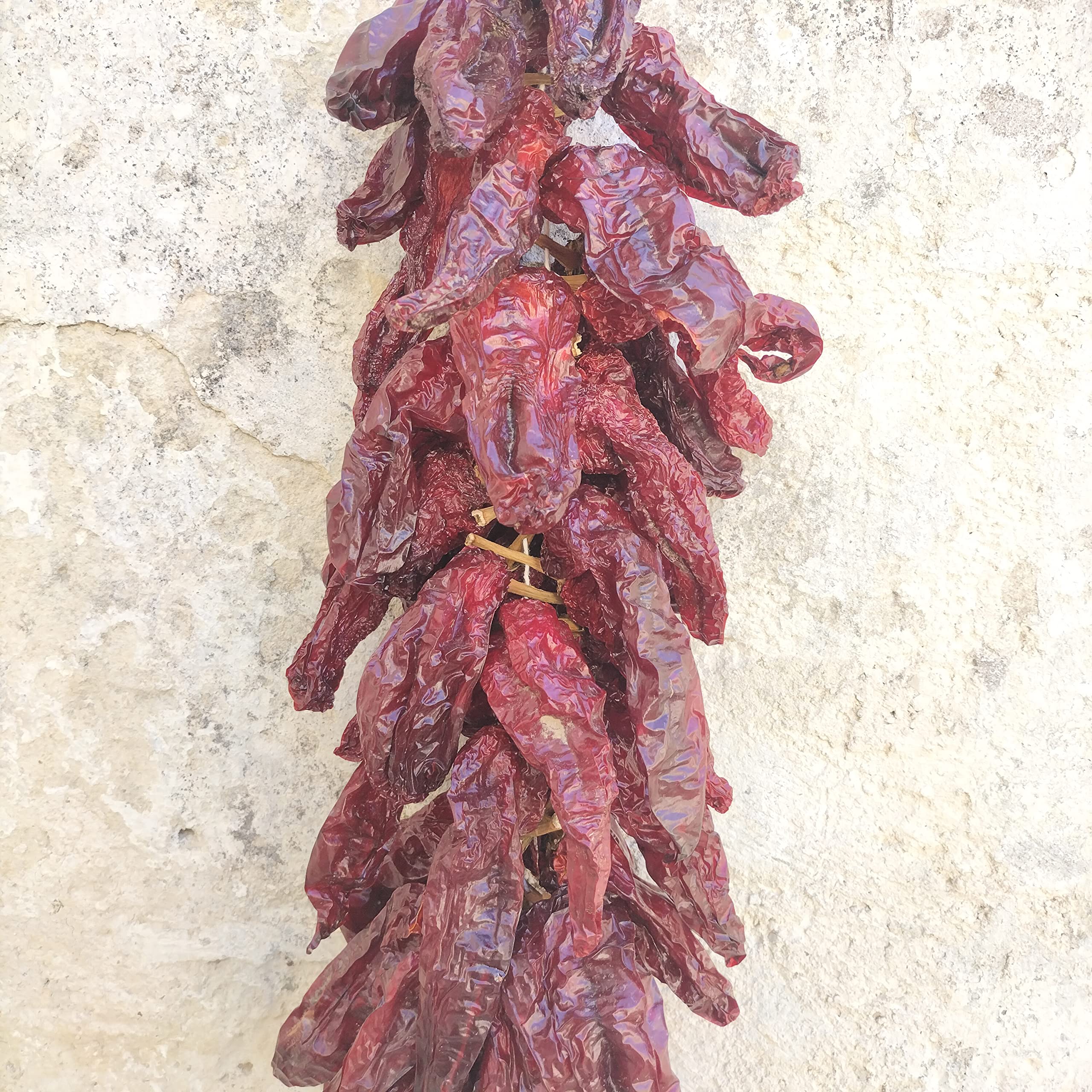COLLANA DI PEPERONI SECCHI DI SENISE - DA FRIGGERE - ideali da gustare su pizza, insalata, pasta, pesce o come snack per aperitivo - ECCELLENZA LUCANA
