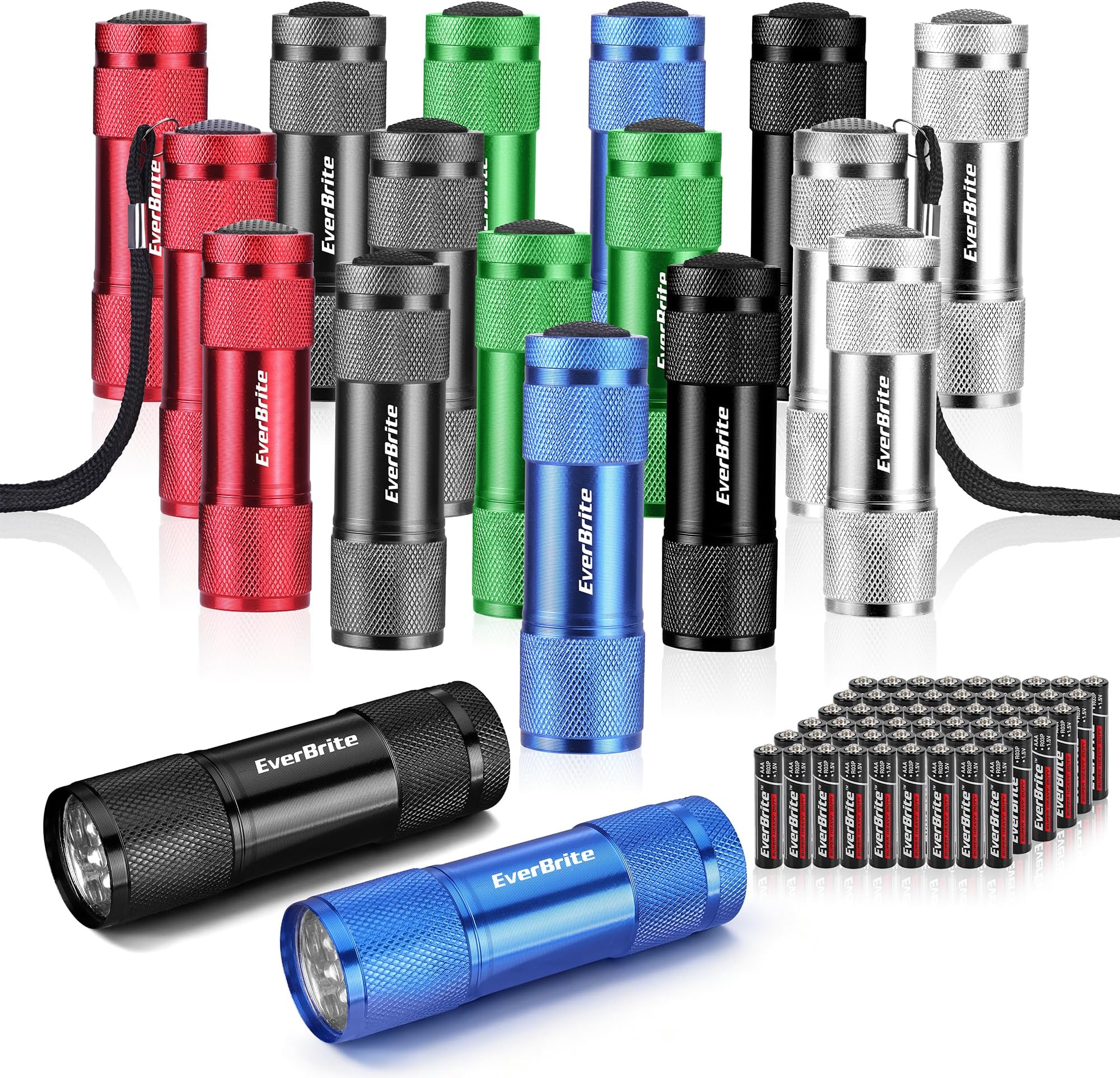 EverBrite 18-Pack LED Mini Pocket Torch, Small Keyring Torches Flashlight, Ideal for Camping Hiking Traveling Cycling Outdoors Party, Batteries Included