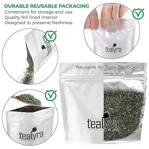 Miniatura 2 de Tealyra - Gyokuro Ureshinocha - Japonés - Mejor seleccionado a mano - Té verde - Cultivado orgánicamente - Té de hojas sueltas - Nivel de cafeína