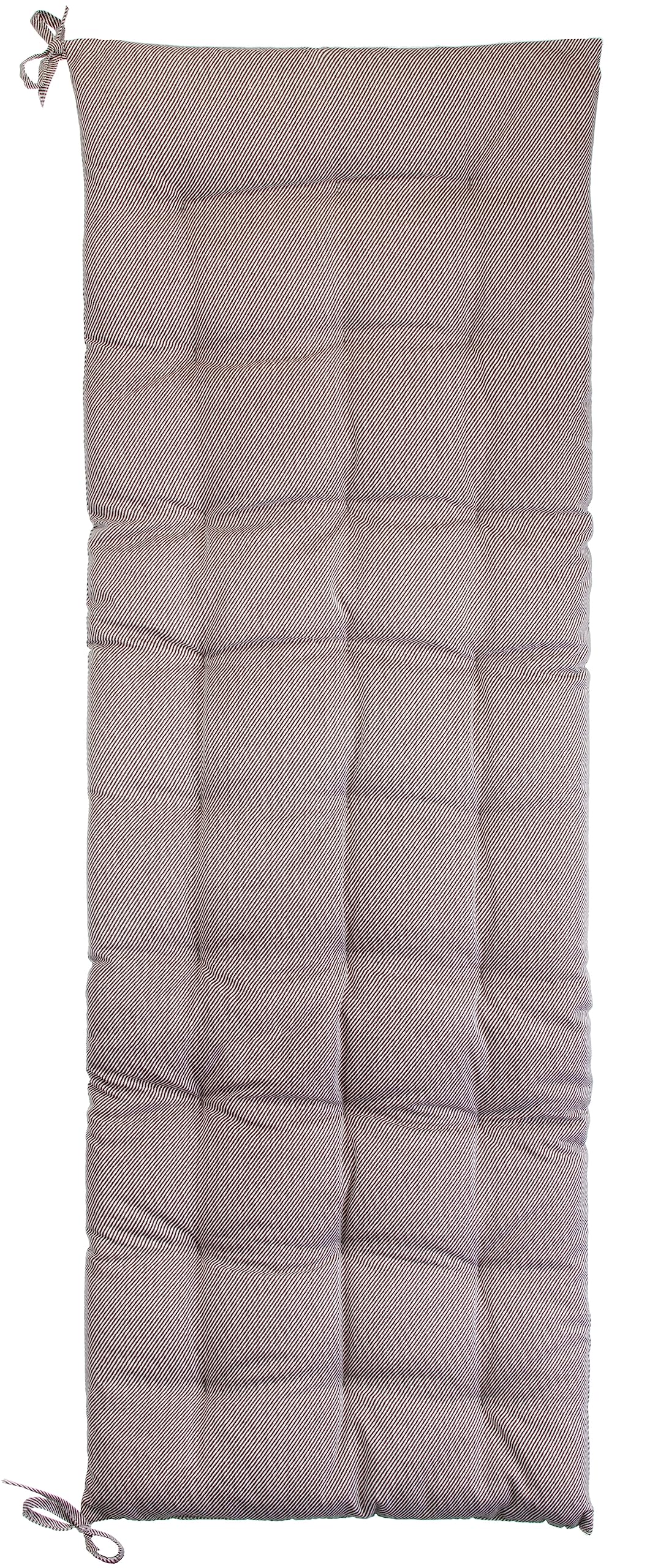 Brandsseller Coussin de Banc 120x40x4 cm – Coussin pour Banc de Jardin et Banc de Salle à Manger – Imperméable, Facile d’Entretien & rembourré – Usage intérieur & extérieur – Blanc/Marron rayé
