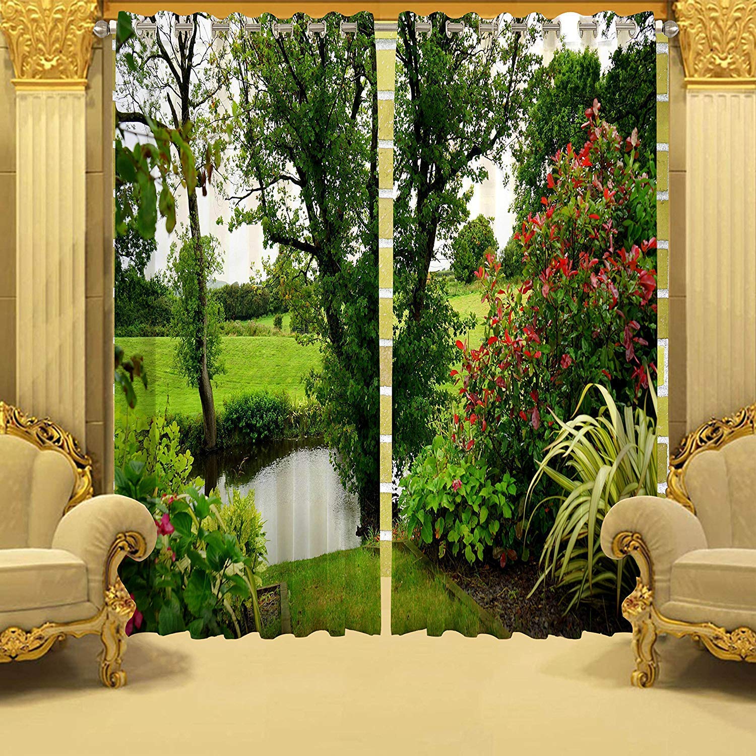 PVR FashionPVR Fashion 2 Piece Polyester Window Curtain - 5 Feet, Blue