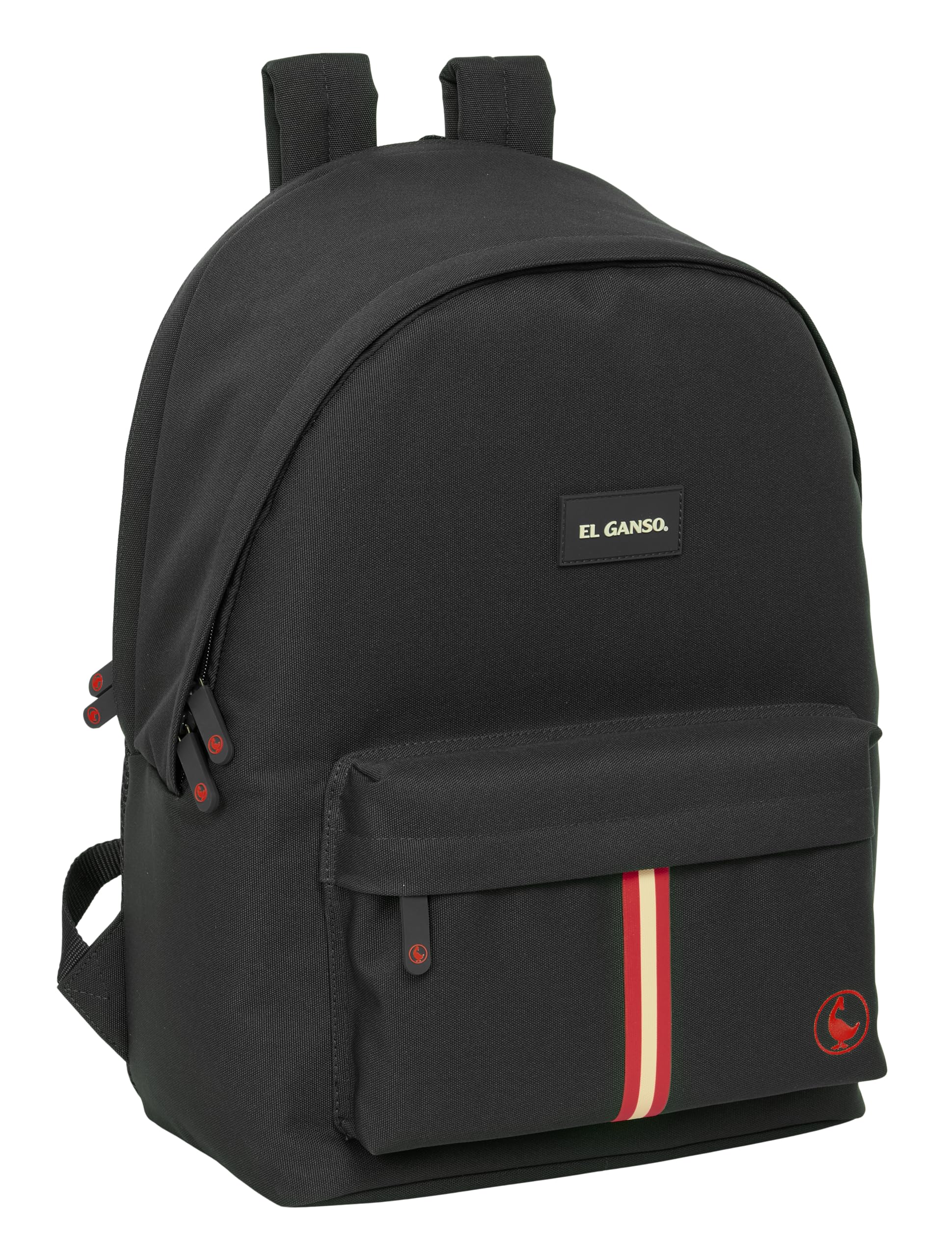 Safta EL GANSO BASICS - Plecak na laptopa 15,6" i USB, idealny dla młodzieży w różnym wieku, tkanina z recyklingu, wygodny i wszechstronny, jakość i wytrzymałość, 31 x 18 x 44 cm, Czarny (Black), M