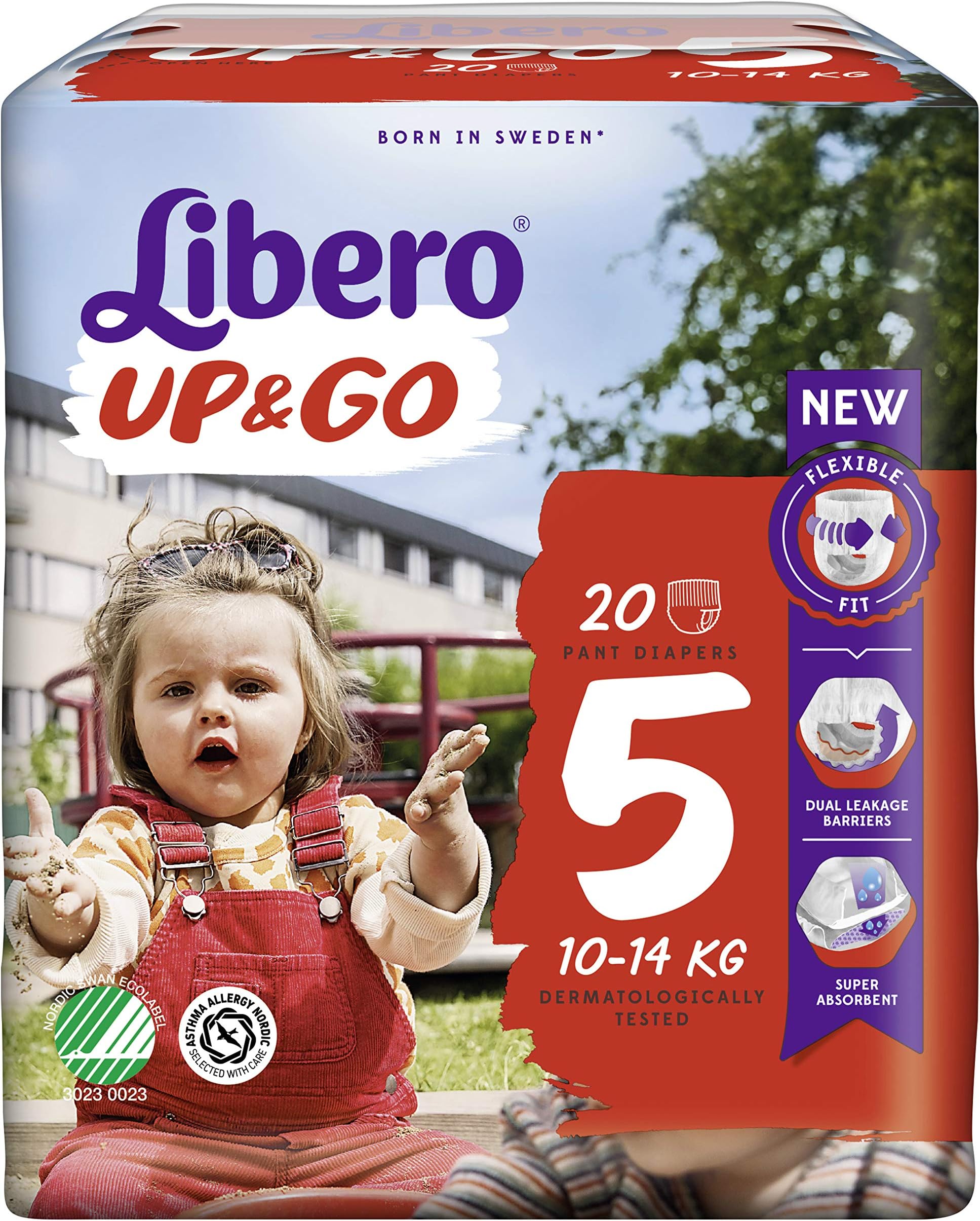 Libero UP&GO 5 Pull-Up Baby Nappies - 10-14kg (4 Packs of 20)