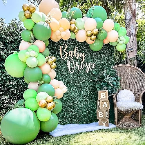 Miniatura 3 de EAF Globos verdes, kit de arco de guirnalda de 130 globos verdes, globos verdes de 1812105 pulgadas, paquete de diferentes tamaños para Halloween,