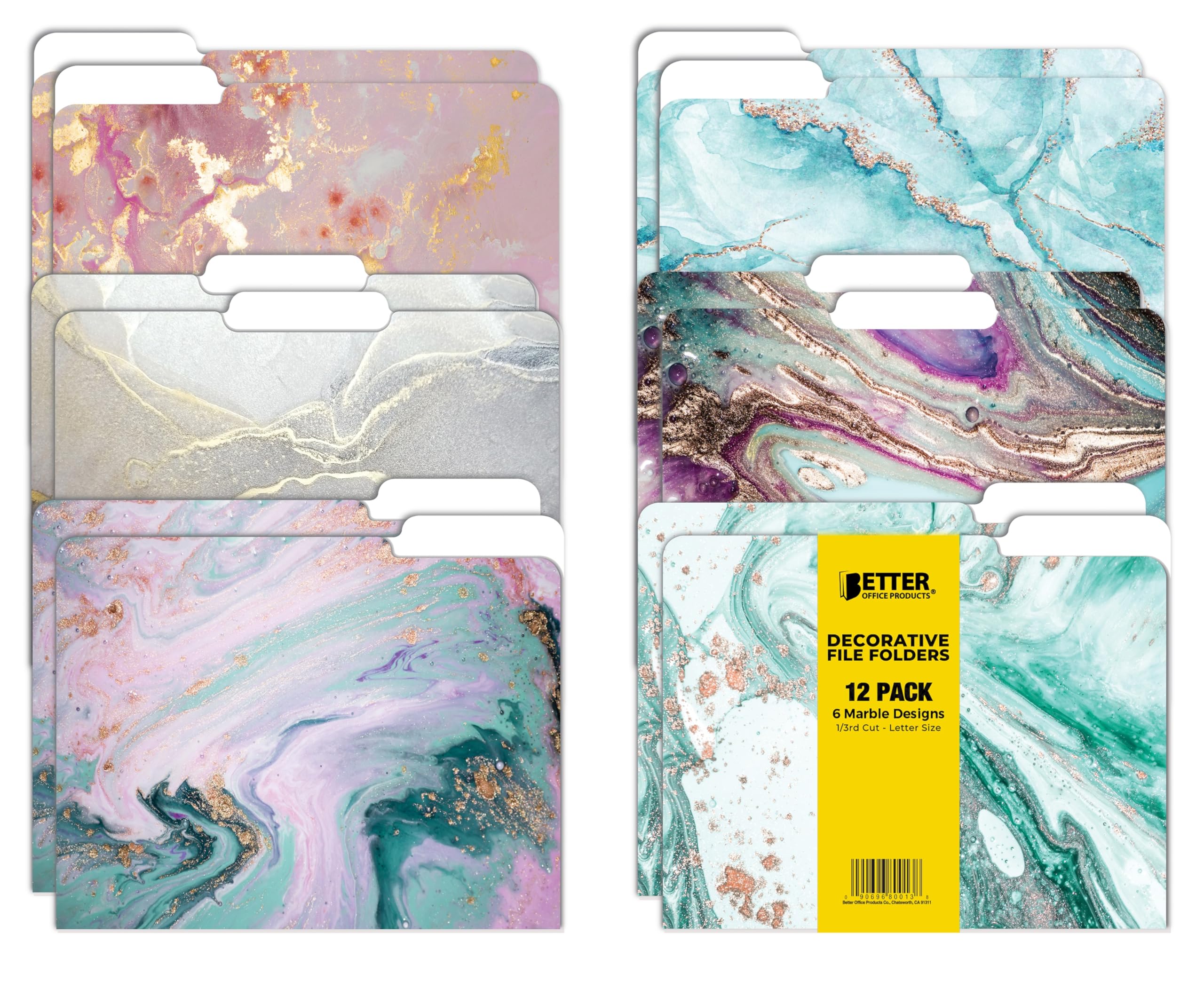 Mary Engelbreit Store Current Charcoal \u0026 Coral File Folders Value Pack -  Bulk Set Of 24, 6 Pretty Decorative Designs, 1/3 Cut Tabs, Heavy-Duty Paper  Stock, Office Supplies For Home \u0026 Work,, image size:2560x2086