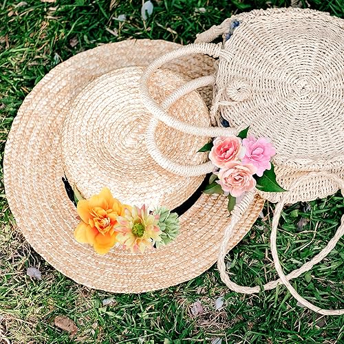 Miniatura 5 de Juego de corona de flores con clip de mariposa, diadema floral de elfo para fiesta de deshierbe, pasadores de pelo de mariposa, accesorios para el