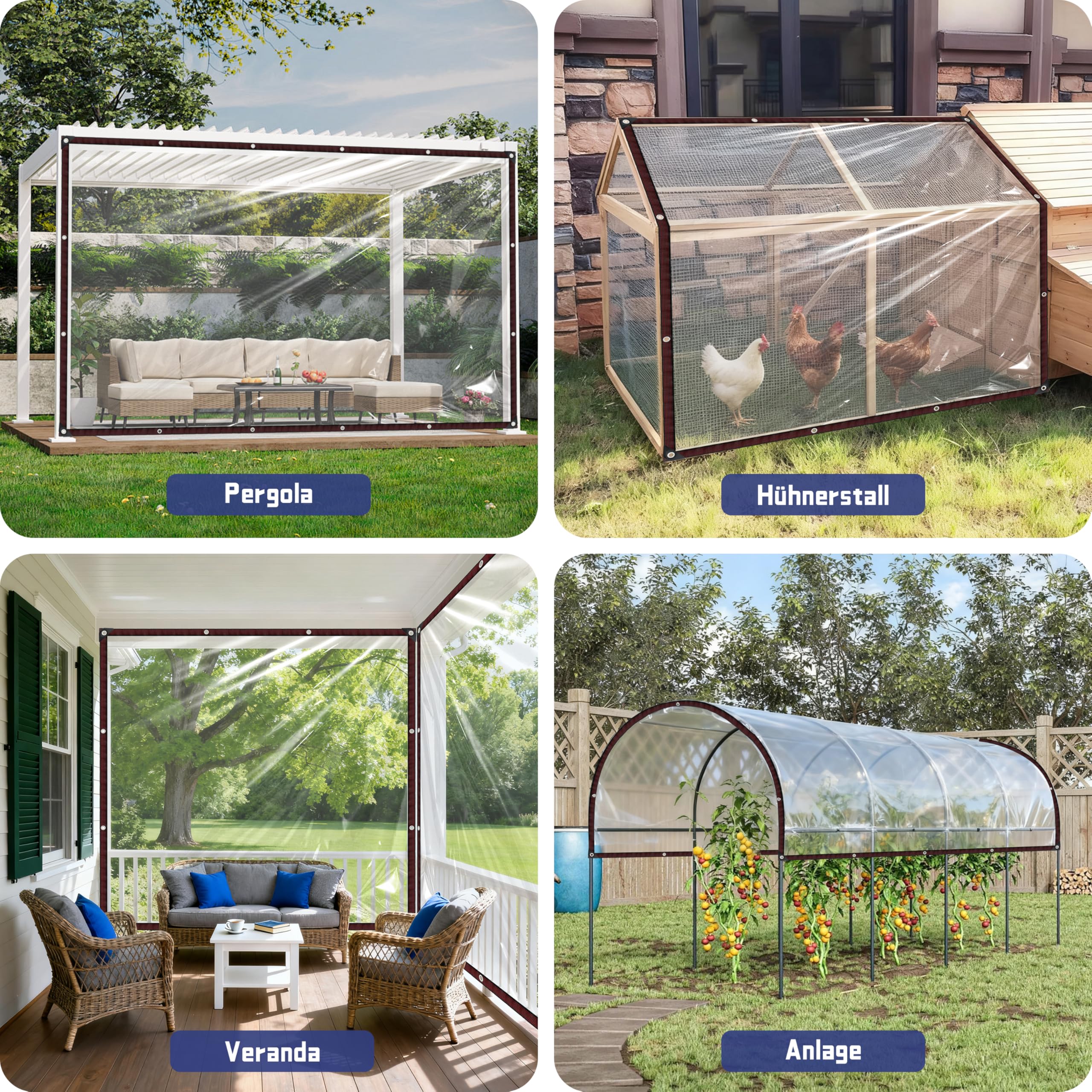Abdeckplane, wasserdicht, strapazierfähig, transparent, wasserdicht, universal, staubdicht, regendicht, Anti-Aging-Isolierung, Blumenpflanzenabdeckung für Camping, Angeln, Garten, Pflanzenabdeckung, A