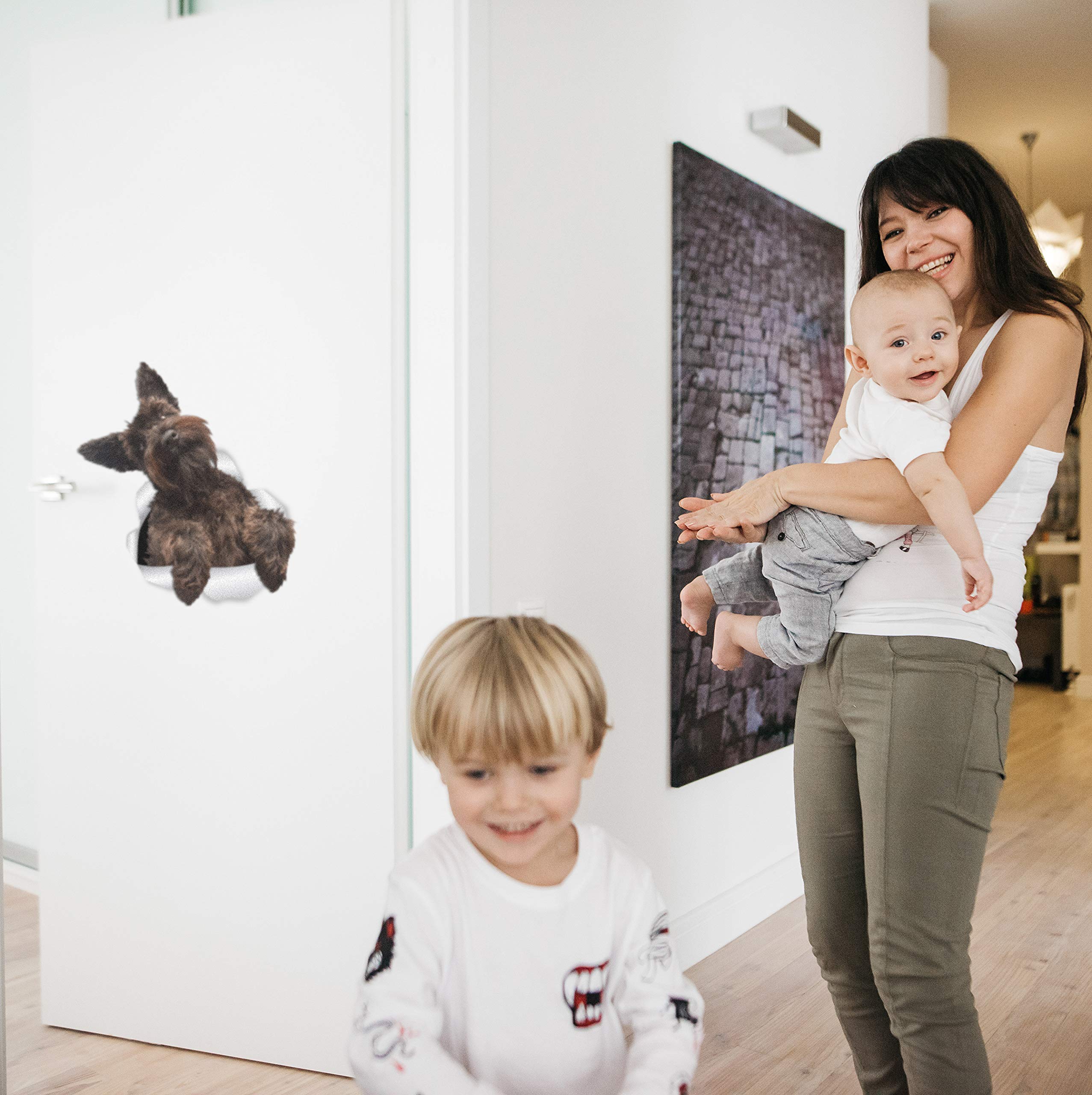 Winston & Bear Cute Schnauzer Wall Decals - 2 Pack - 3D Dog Toilet Sticker, Car Window and Bumper Sticker - Retail Packaged Schnauzer Lover Gifts