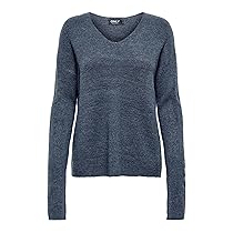 ONLY Onlcamilla – Maglione con Scollo a V L, S Knt Noos, Vendimia Índigo, L