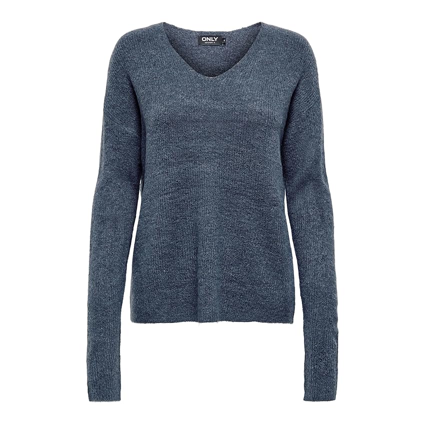 ONLY Onlcamilla - Maglione con Scollo a V L/S Knt Noos, Vendimia Índigo, L
