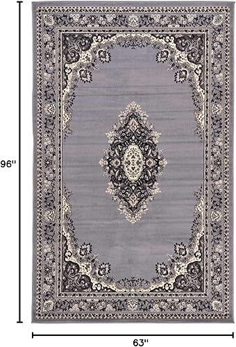 Vista 742 de Unique Loom Reza Collection- Alfombra, Polipropileno, Marrón Marrón/ marfil