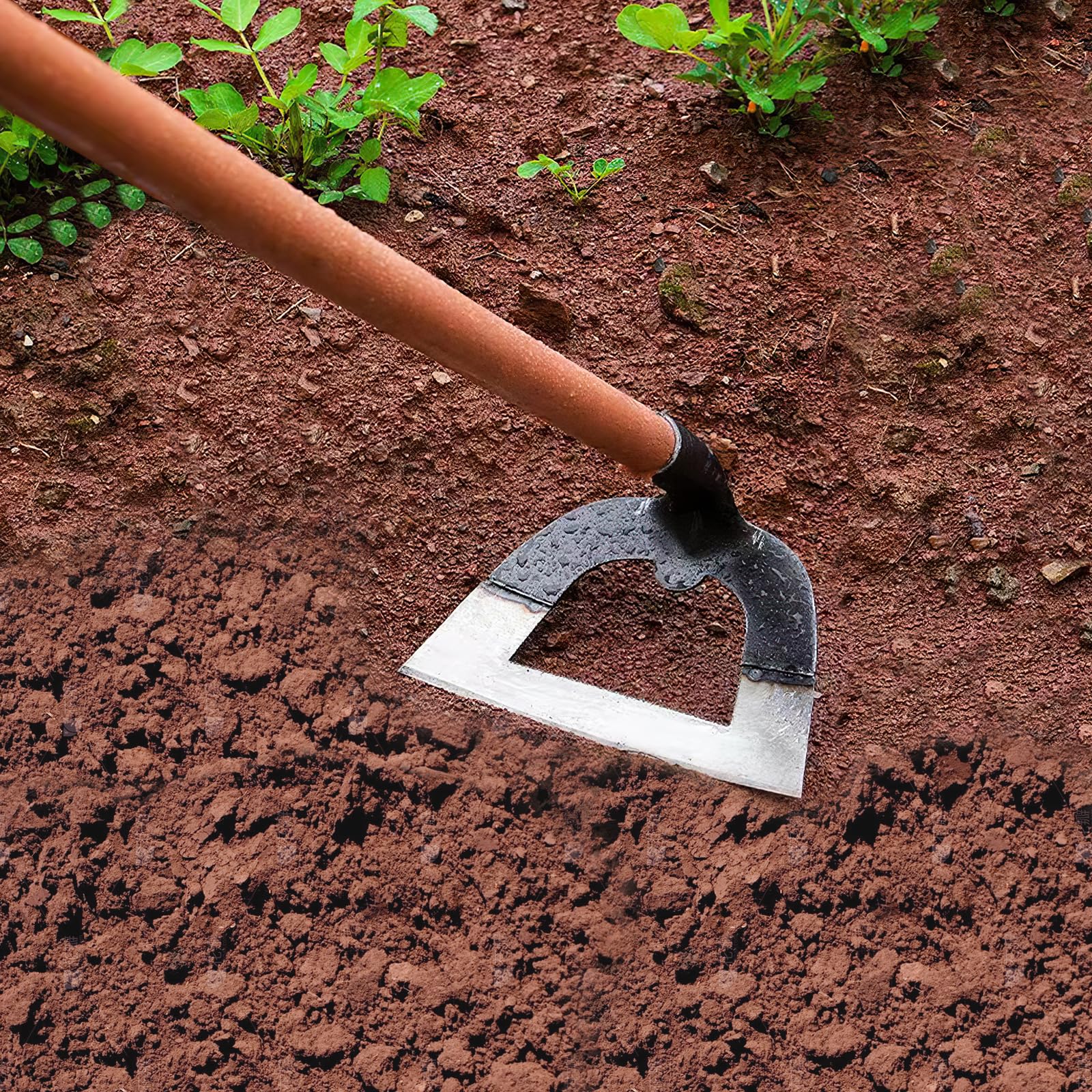 Dispositivo para eliminar malas hierbas de jardín, azada hueca, herramientas de jardín para plantas de hortalizas, deshierbe, aflojamiento del suelo, herramienta de jardín multifuncional para