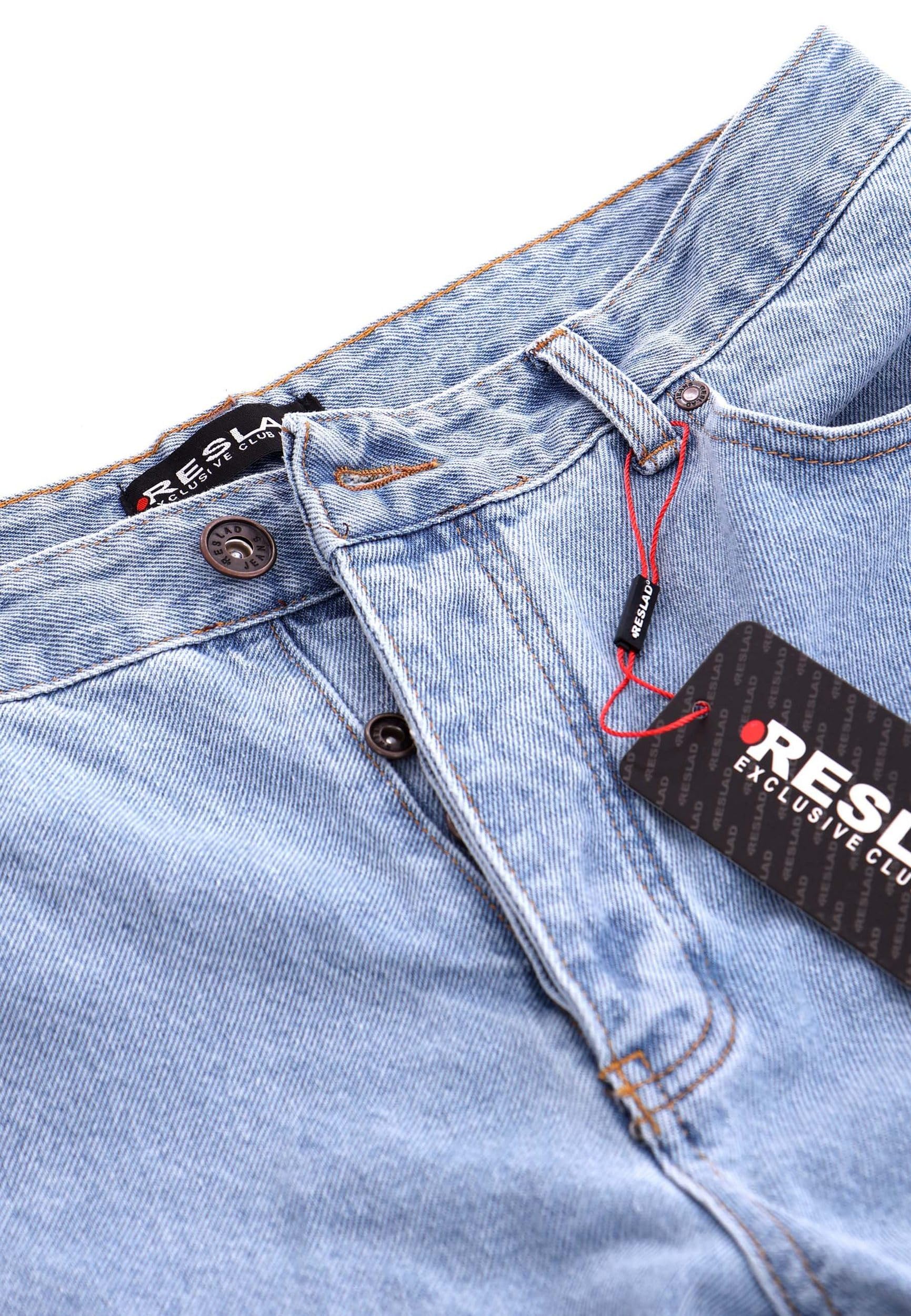Reslad Jeans Herren Loose Fit l Herrenhose mit Knopfleiste l lässige Männer-Jeanshose RS-2105