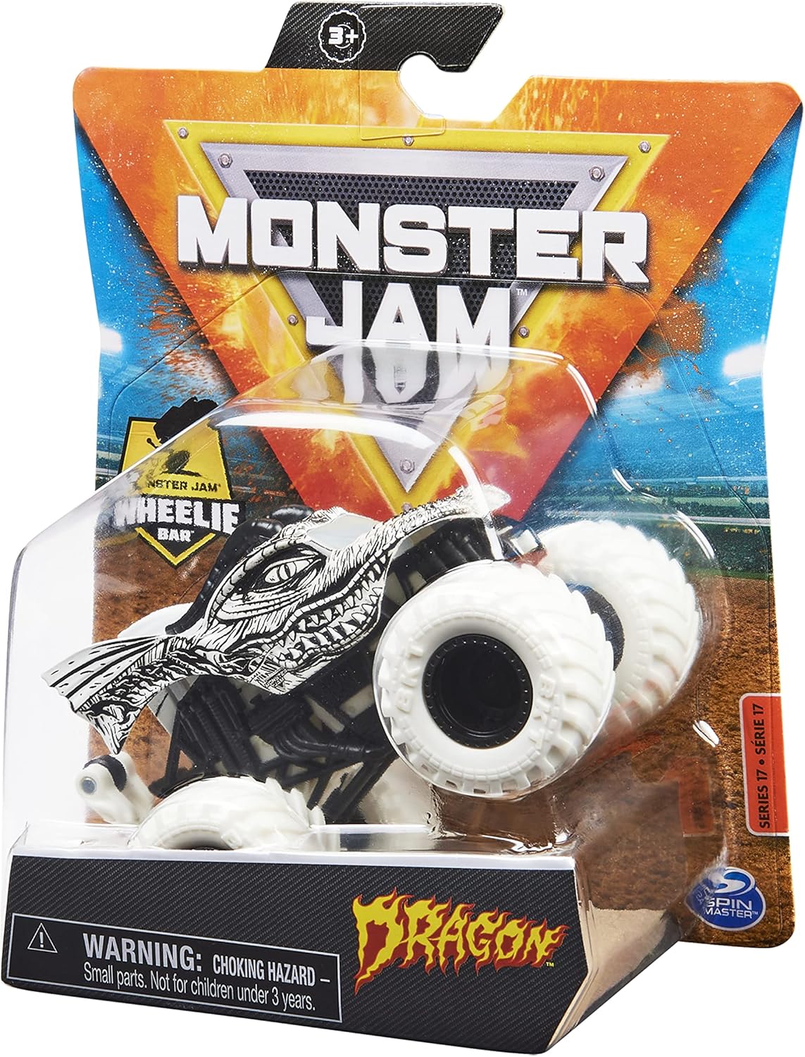 Monster Jam, Official Dragon Monster Truck, Die-Cast Vehicle, Max Contrast Series, 1:64 Scale