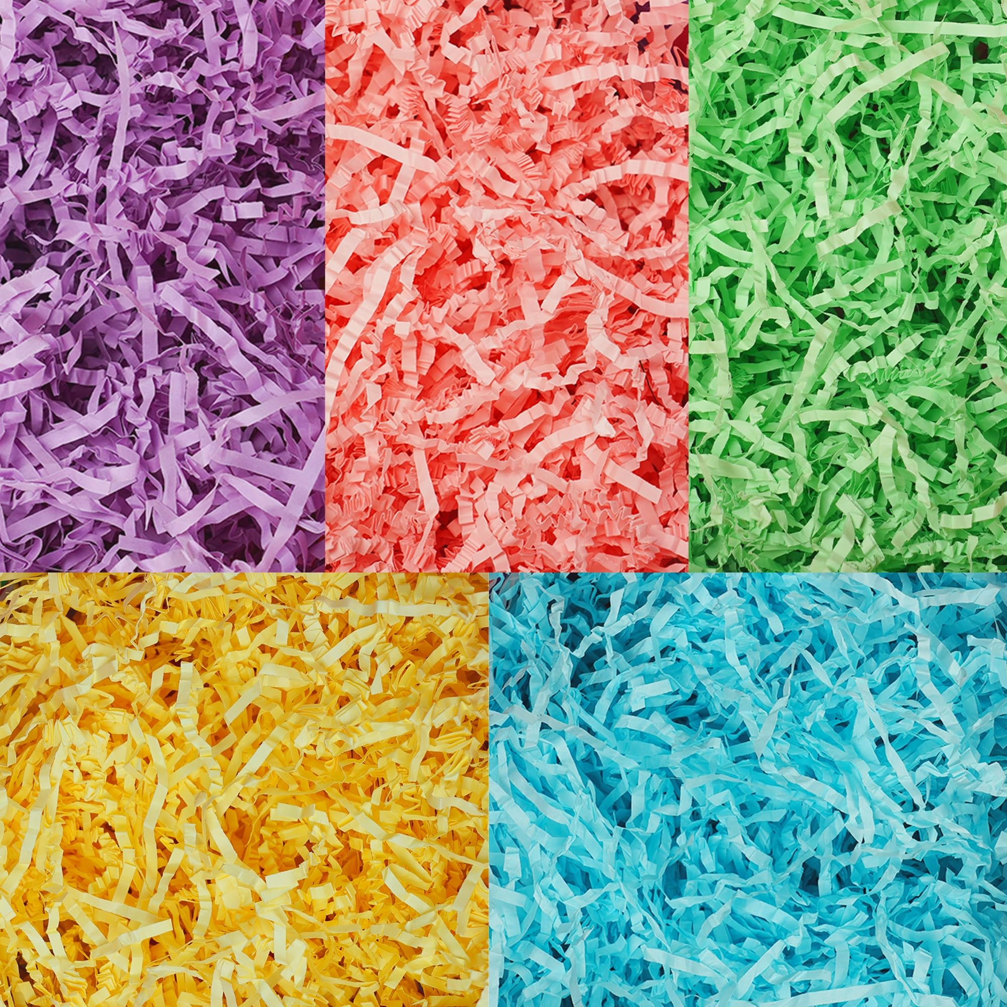 Uptotop Relleno de papel de corte arrugado de 5 colores de 25 onzas para rellenar cestas de regalo, Pascua, día de San Valentín, cumpleaños, Navidad, Acción de Gracias, boda, día de la madre