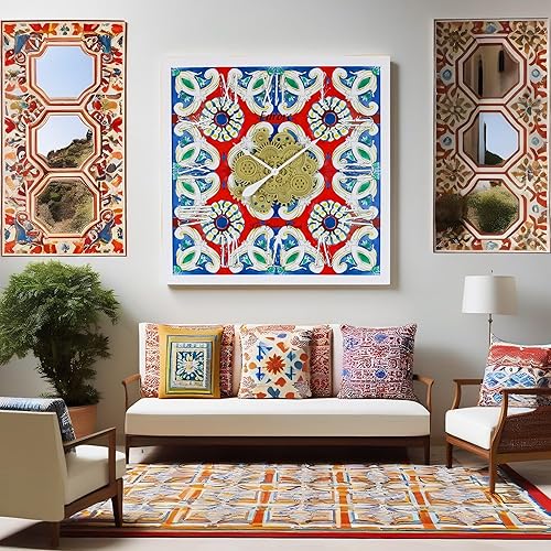 Vista 90 de The Gears - Reloj de pared con engranajes móviles (Vietri, redondo de 36 pulgadas)