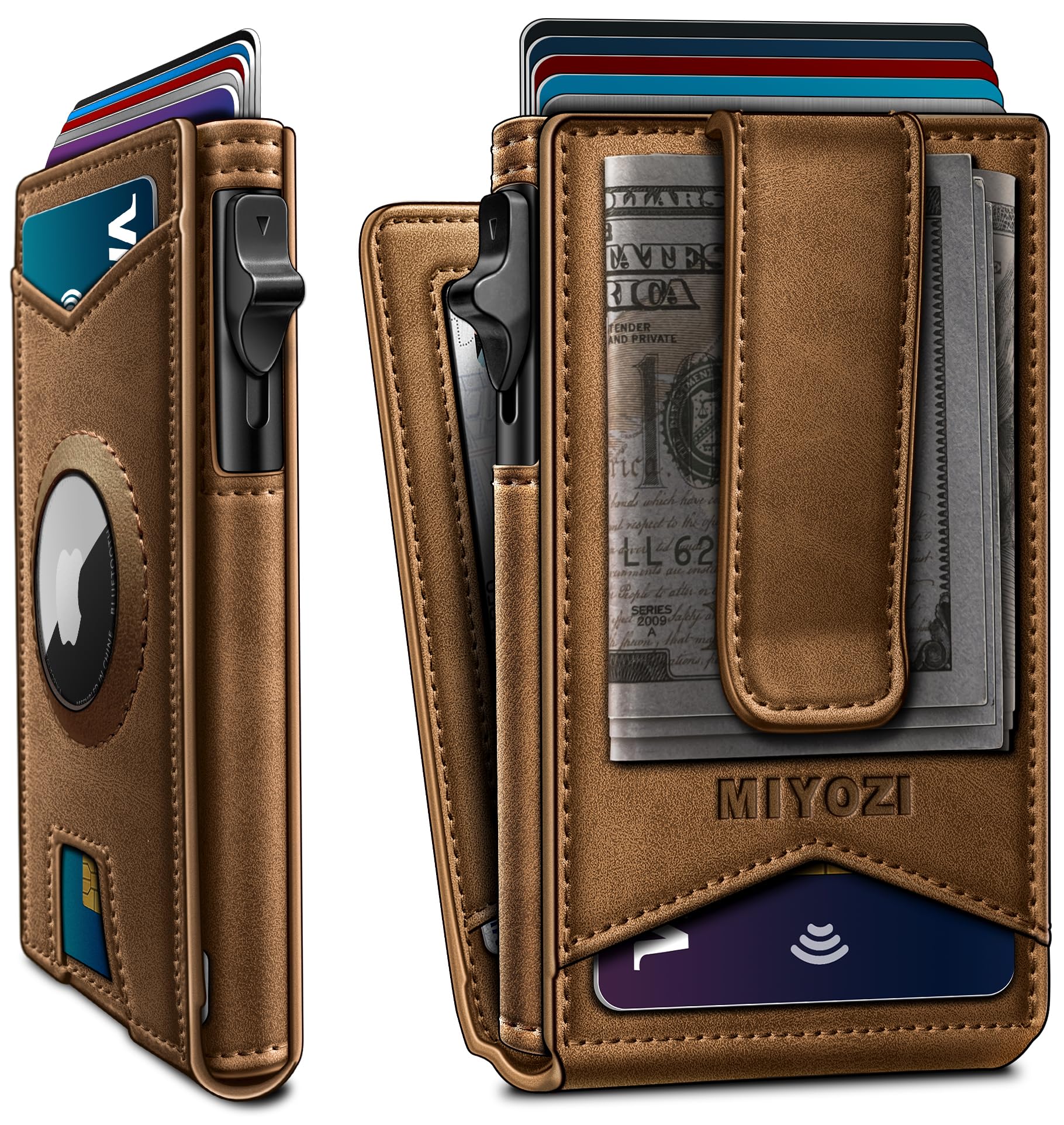 miyozi Airtag Wallet with Money Clip
