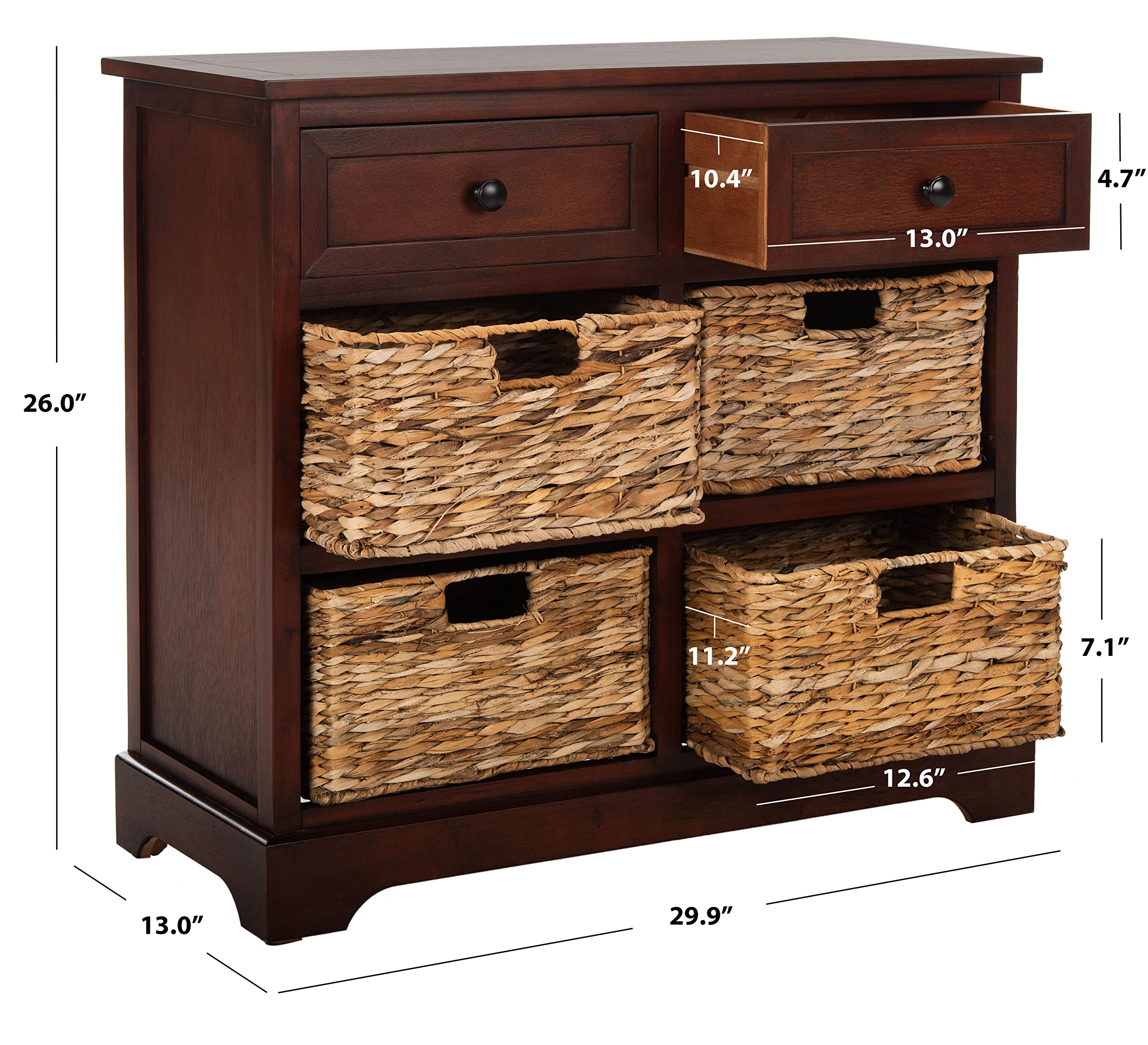 Safavieh American Homes Collection Herman Brown Wicker Basket Storage Unit