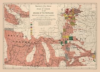 MAPS OF THE PAST Historic Map - British Columbia Alberta Canada - White 1906-31.78 x 23 - Vintage Wall Art