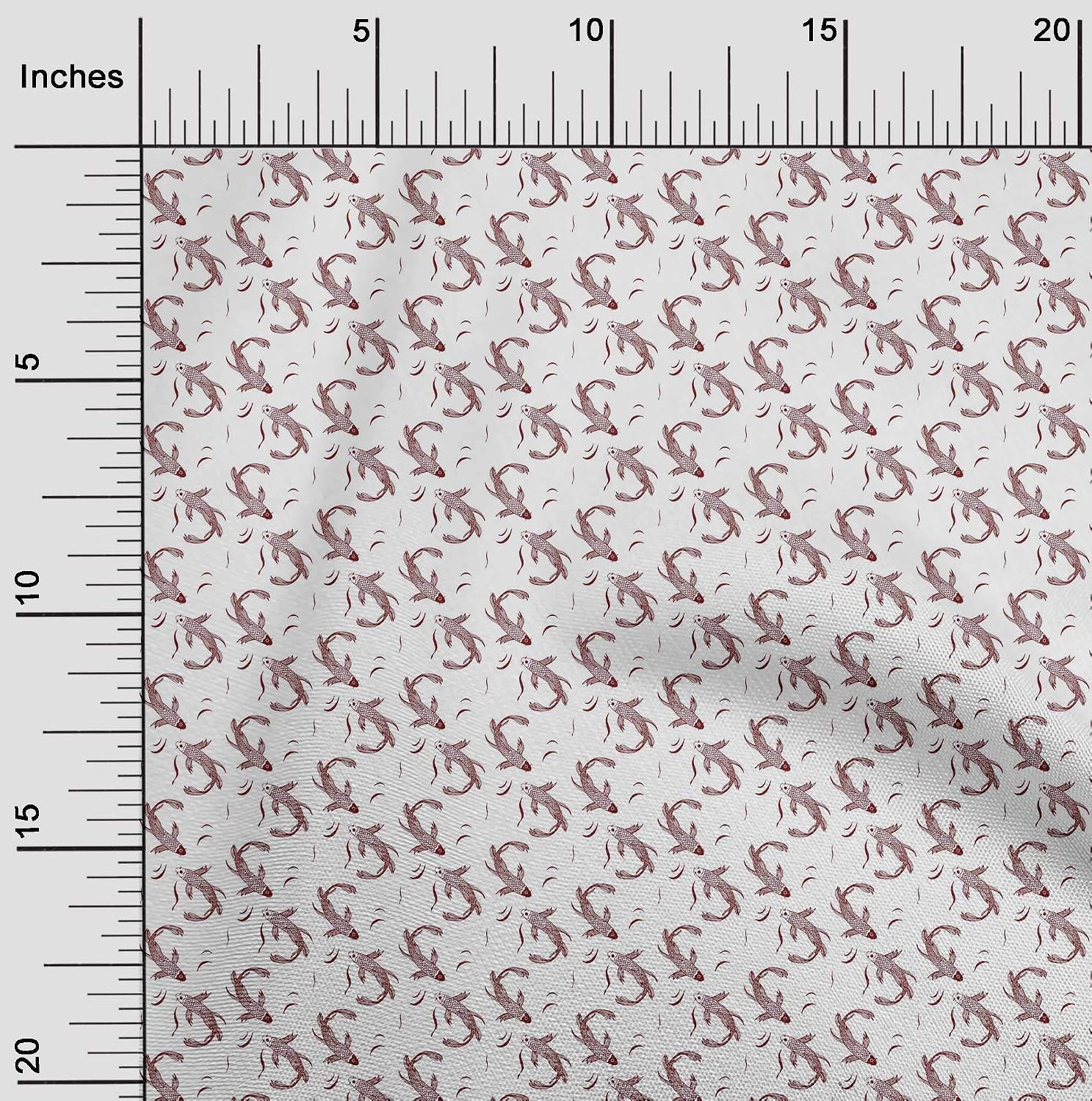 oneOone Cotton Flex Black Fabric Koi Fish Ocean Sewing Material Print Fabric By The Yard 40 Inch Wide