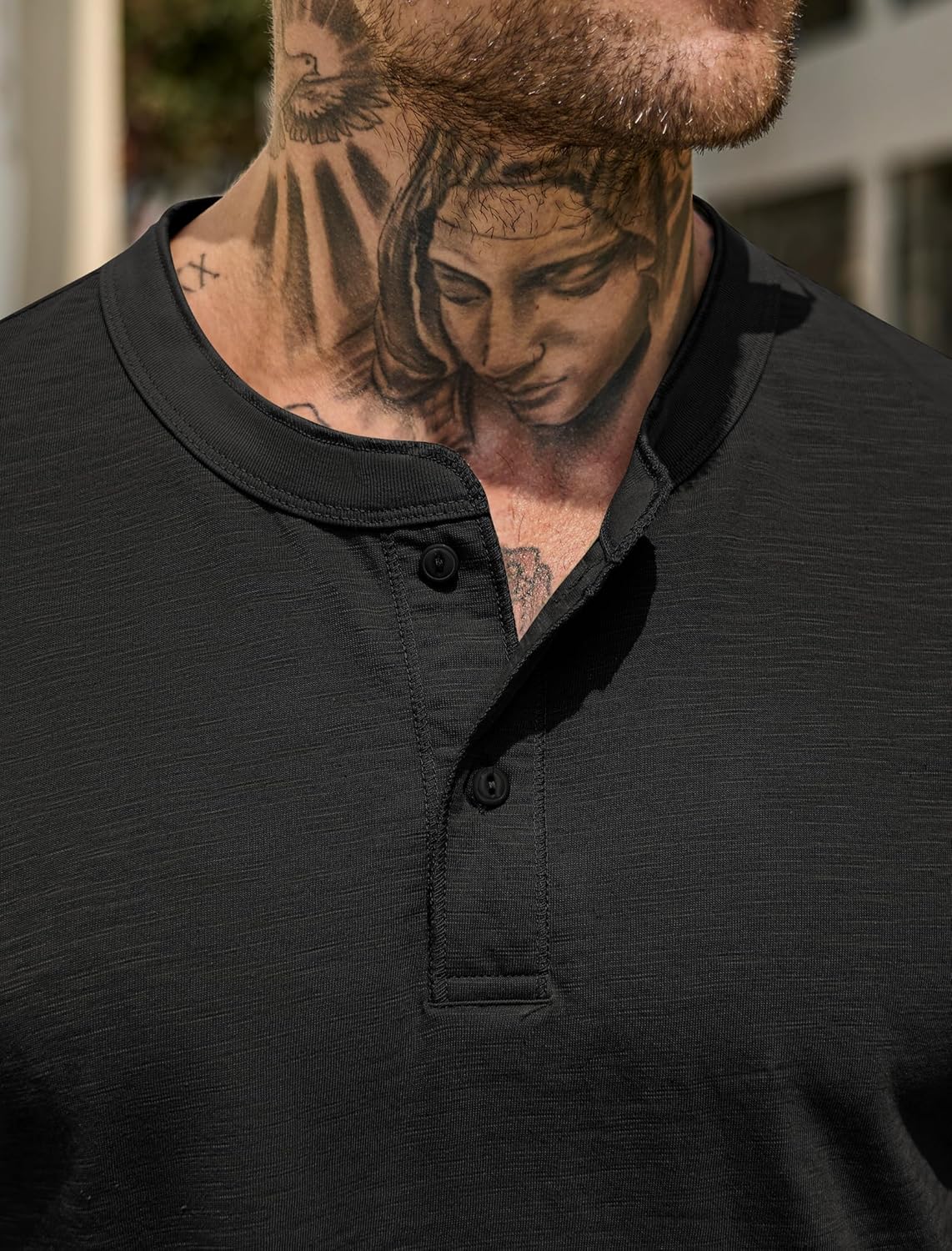 Herberton Mens Henley Shirts Casual Loose Fit Stretch Plain Short Sleeve T-Shirts (S-XXL) - Image 7