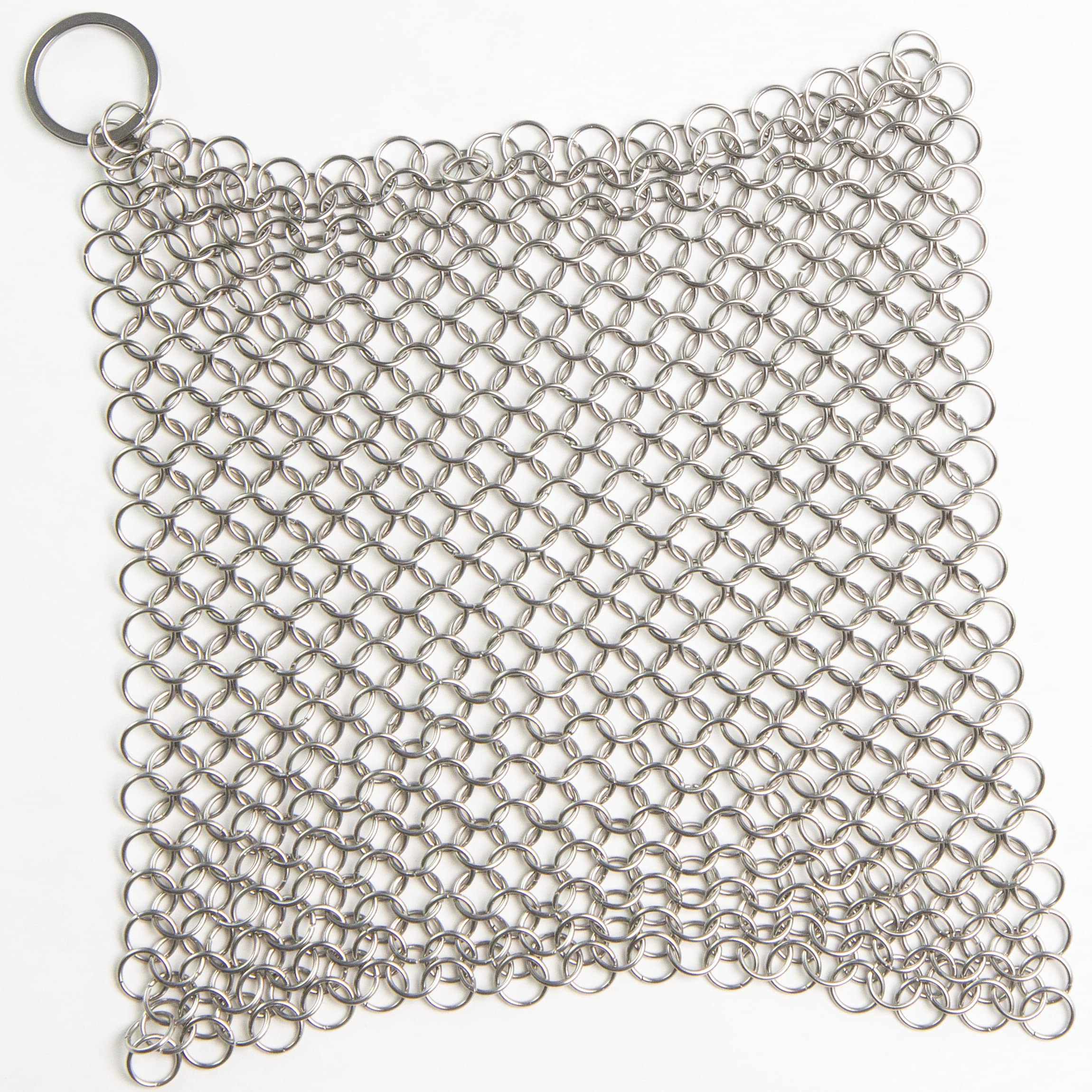 Cast Iron Skillet Cleaner - 8"x6" XL Stainless Steel Chainmail Scrubber for Cast Iron Pans