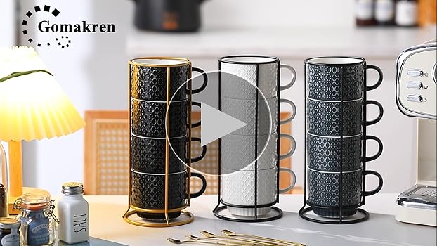 Amazon.com | Gomakren Coffee Mugs Set of 4, 13 Ounce