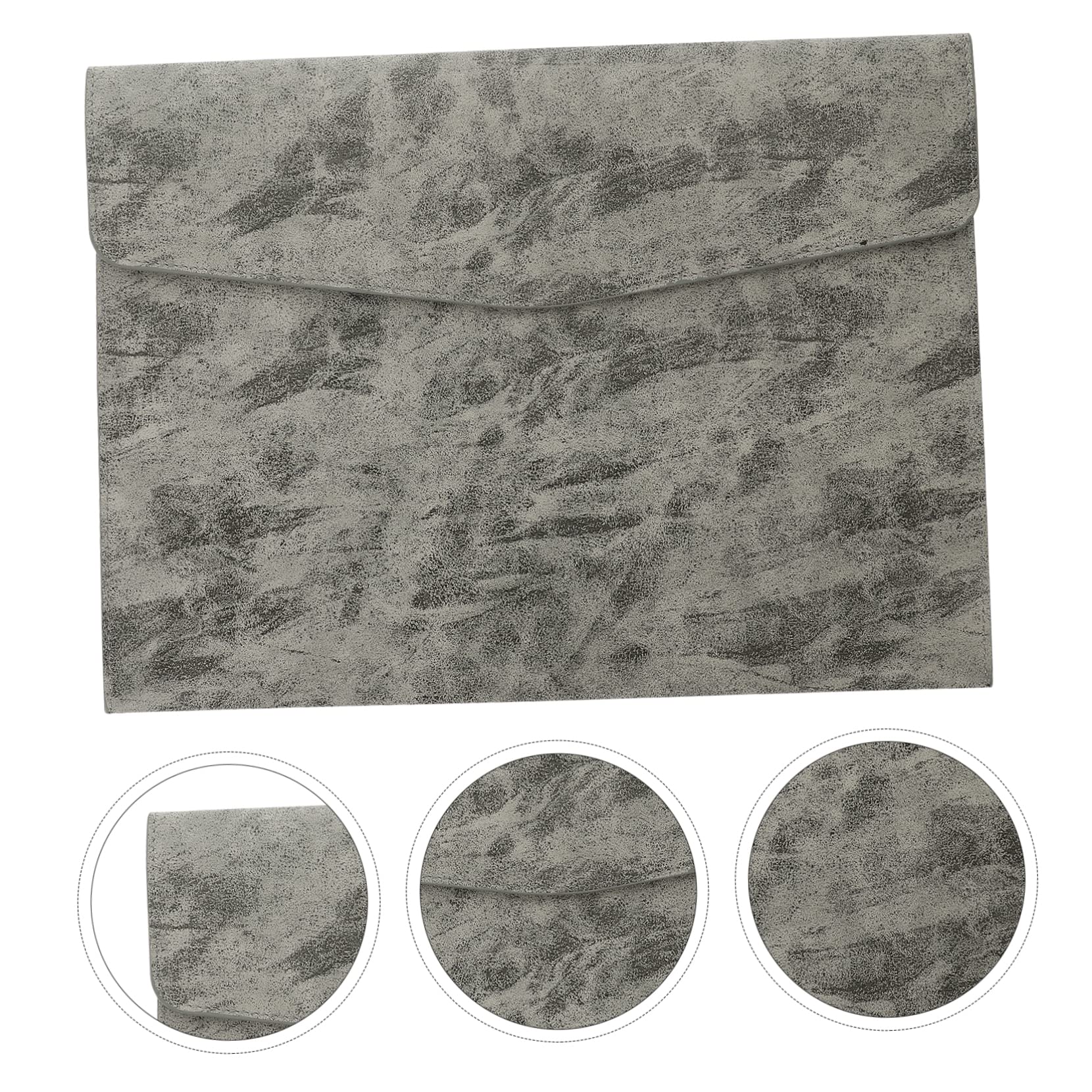 DOITOOL 4 Pezzi Cartellina Documenti in PU Grigio Organizer per Fascicoli e Faldoni Leggero e Capiente per Ufficio e Scuola e Compatto