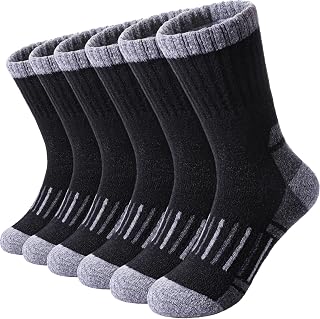 LINEMIN Kids Merino Wool Hiking Socks Toddlers Boys Girls Winter Warm Thick Thermal Boot Cushion Crew Socks 6 Pairs