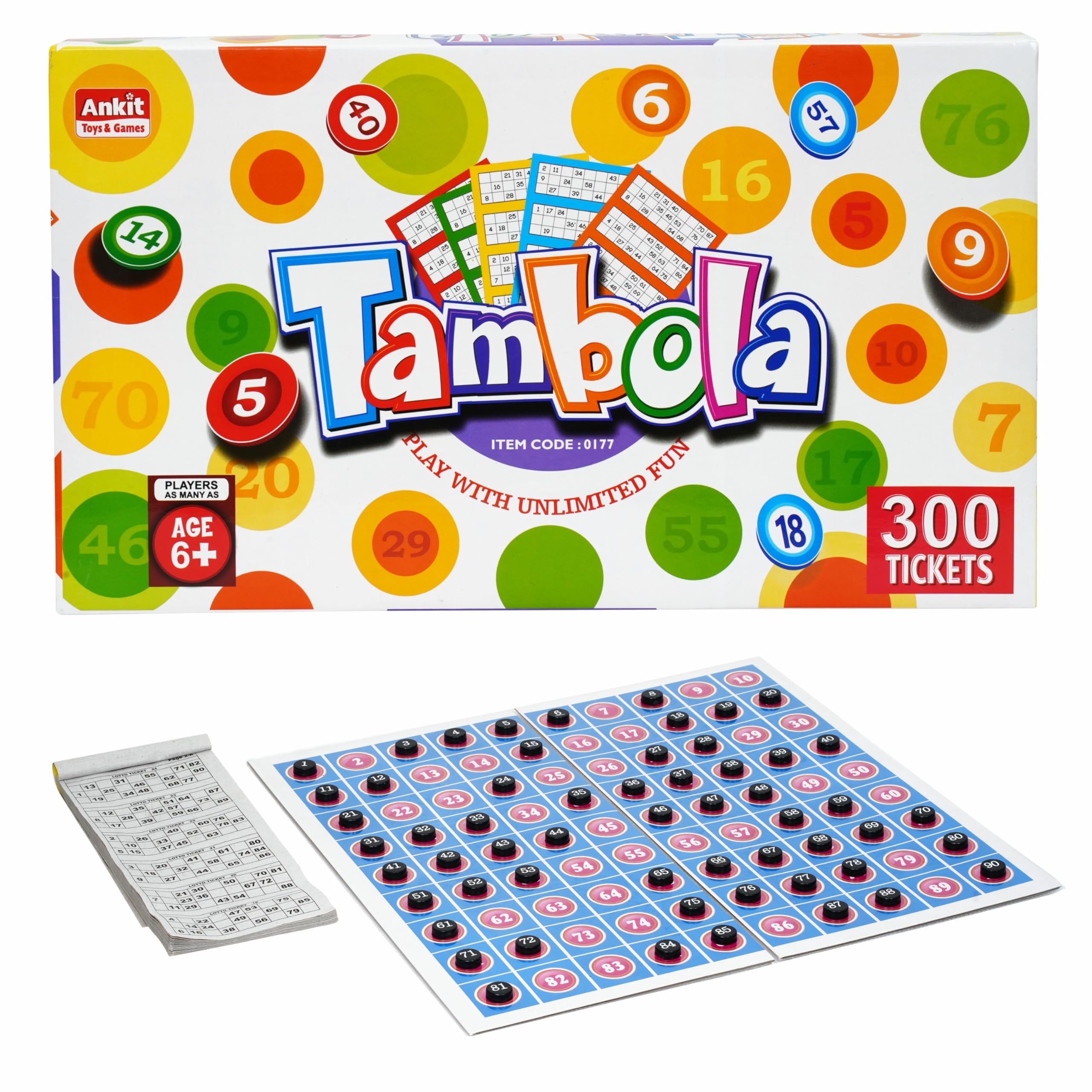 Ankit Toys & Games Tambola Game Classic Family Fun Board Game Interactive Social Entertainment Durable Set for Kids and Adults Ages 6+ Perfect for Gatherings (Board Size 38 * 38 Cm)