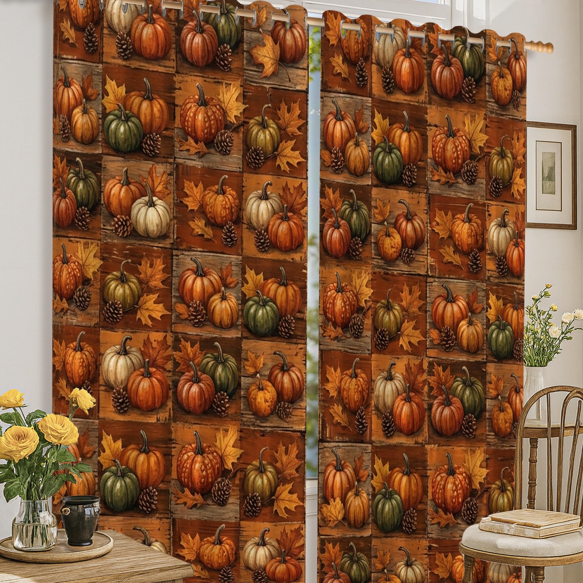 Rideaux occultants de haute qualité avec motif citrouilles