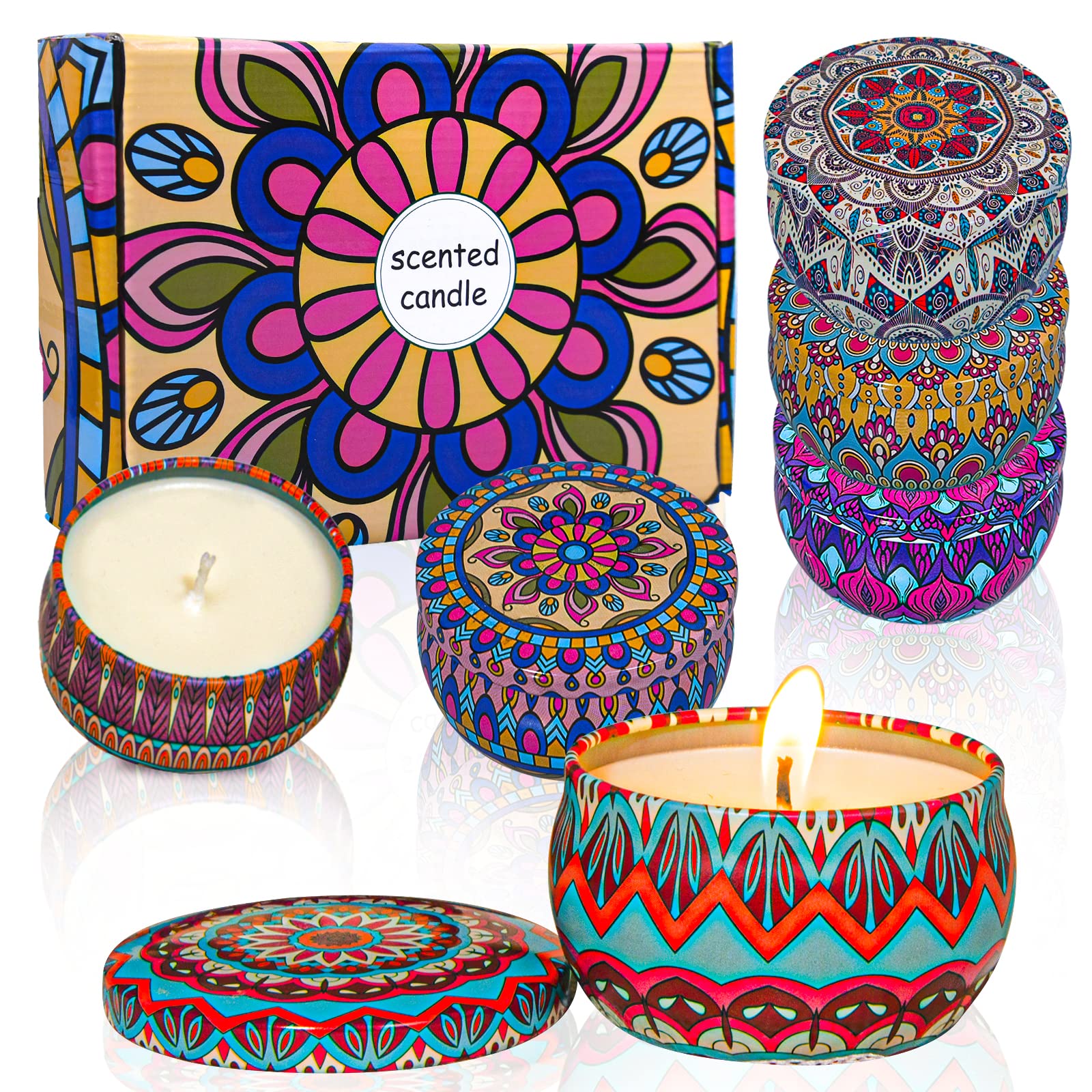 ROZATO Set Of 4 Scented Jar Candles, Aromatherapy Candles Clearance For Home Scented