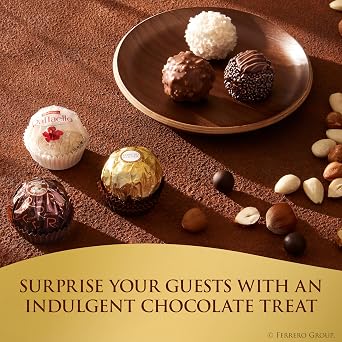 Ferrero Collection Gourmet Gift Box, 24 Assorted Treats with Dark Chocolate, Coconut, and Milk Chocolate, 9.1 oz