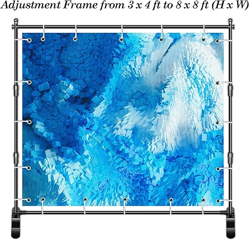 Miniatura 4 de EMART Soporte de telón de fondo telescópico ajustable de 8 x 8 pies con abrazaderas de resorte de muselina EMART de alta resistencia, paquete de 6