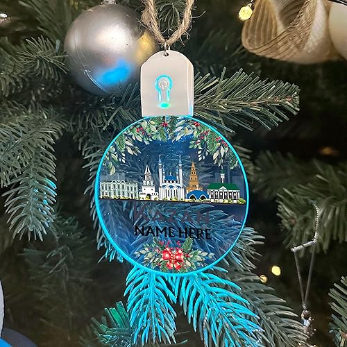 Miniatura 6 de Adorno de Navidad personalizado de Kazán, colección de recuerdos de viaje de ciudades del mundo, recuerdo colgante para residentes, familiares,