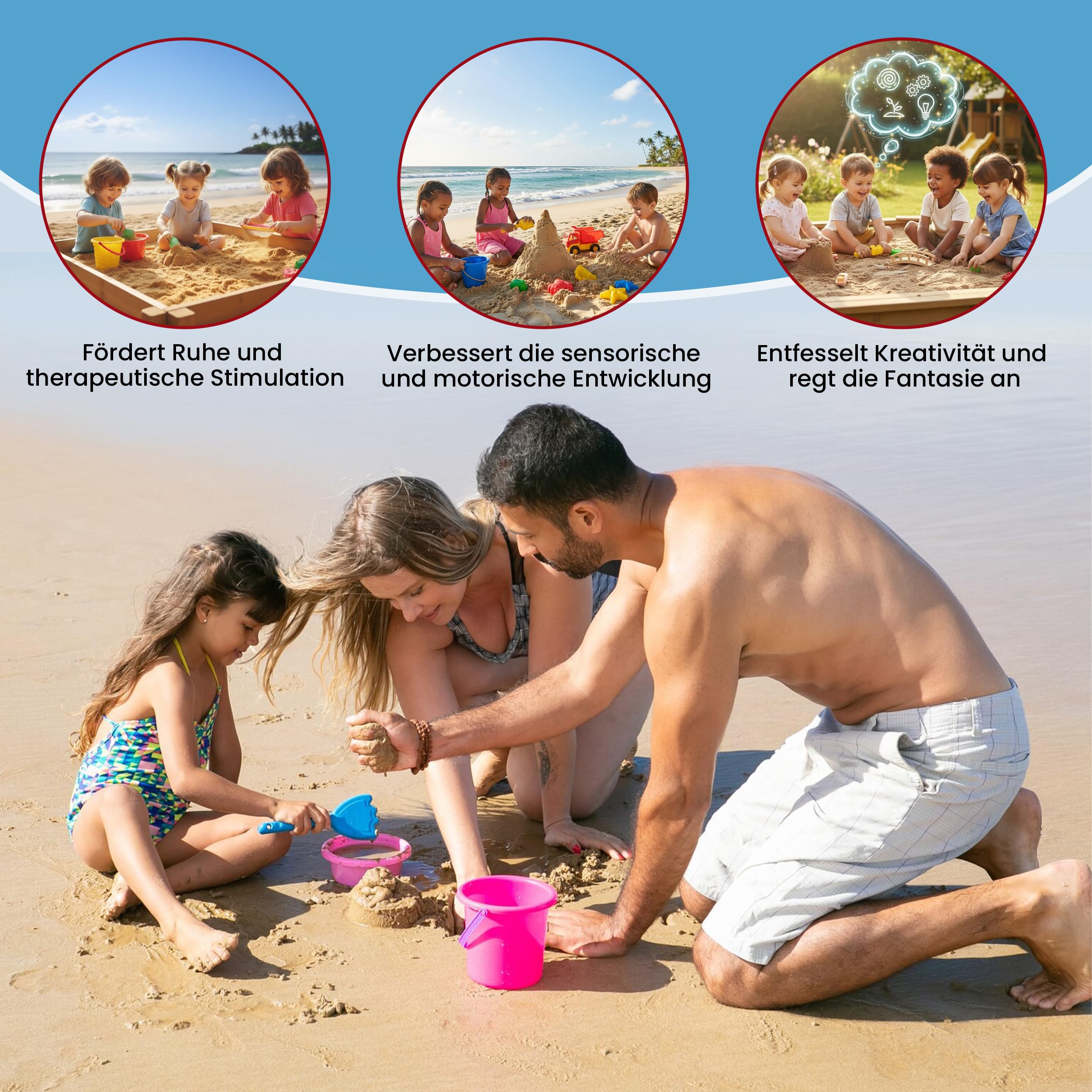 Spielsand 150kg | Quarz Sand für Sandkasten | Kinder Spielsand | Dekosand | Sandkasten | Keimfreier Spiel Sand | Gewaschener Feiner Quarzsand (6 x 25 kg Säcke)