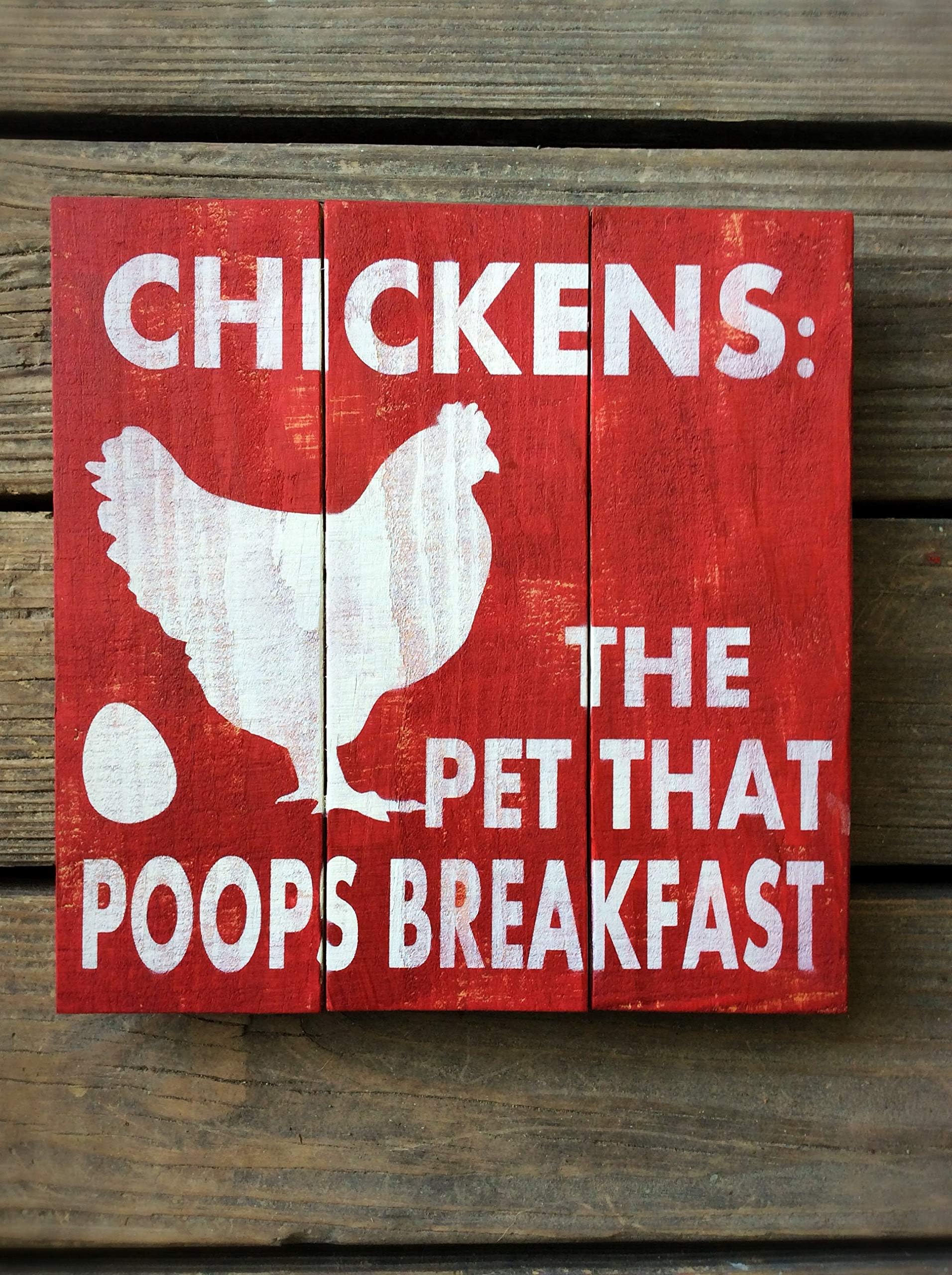 Chickens The Pet That Poops Breakfast, Chicken, Chicken Coop, Chicken Decor, Chicken Signs, Chicken Lover, Crazy Chicken Lady, Wood Sign, Wooden Sign Crafts for Living Room Decorative
