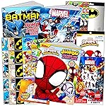Bendon Superhero Coloring Book and Stickers Activity Set Featuring Batman, Avengers, and Spidey Includes Coloring Books, Stickers, Reward Sticker Set and More (Super Hero Coloring Book Set)