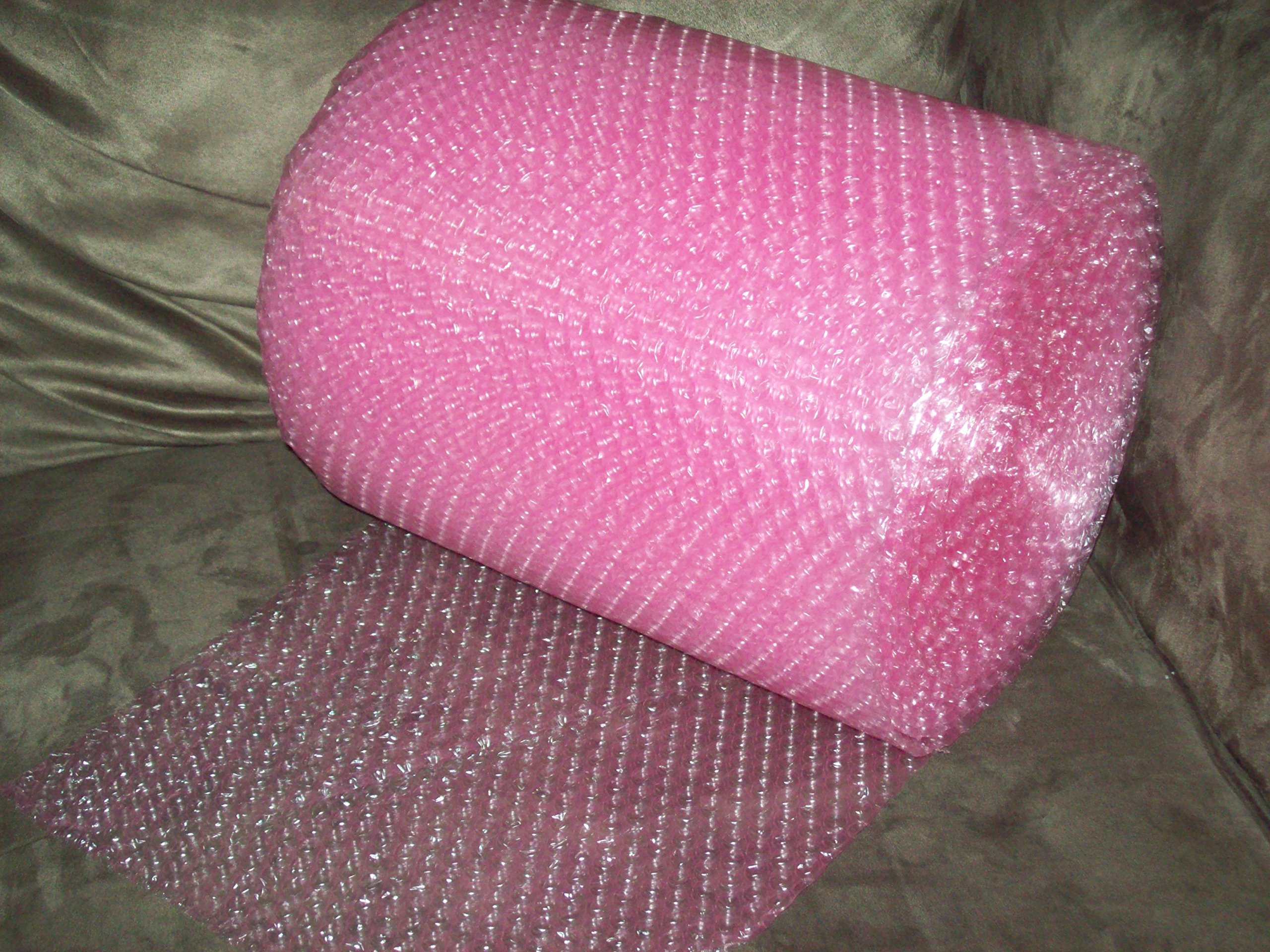 50 Foot Pink Bubble Cushioning Wrap Roll, 3/16" (Small) Bubbles, 12" Wide, Perforated Every 12"