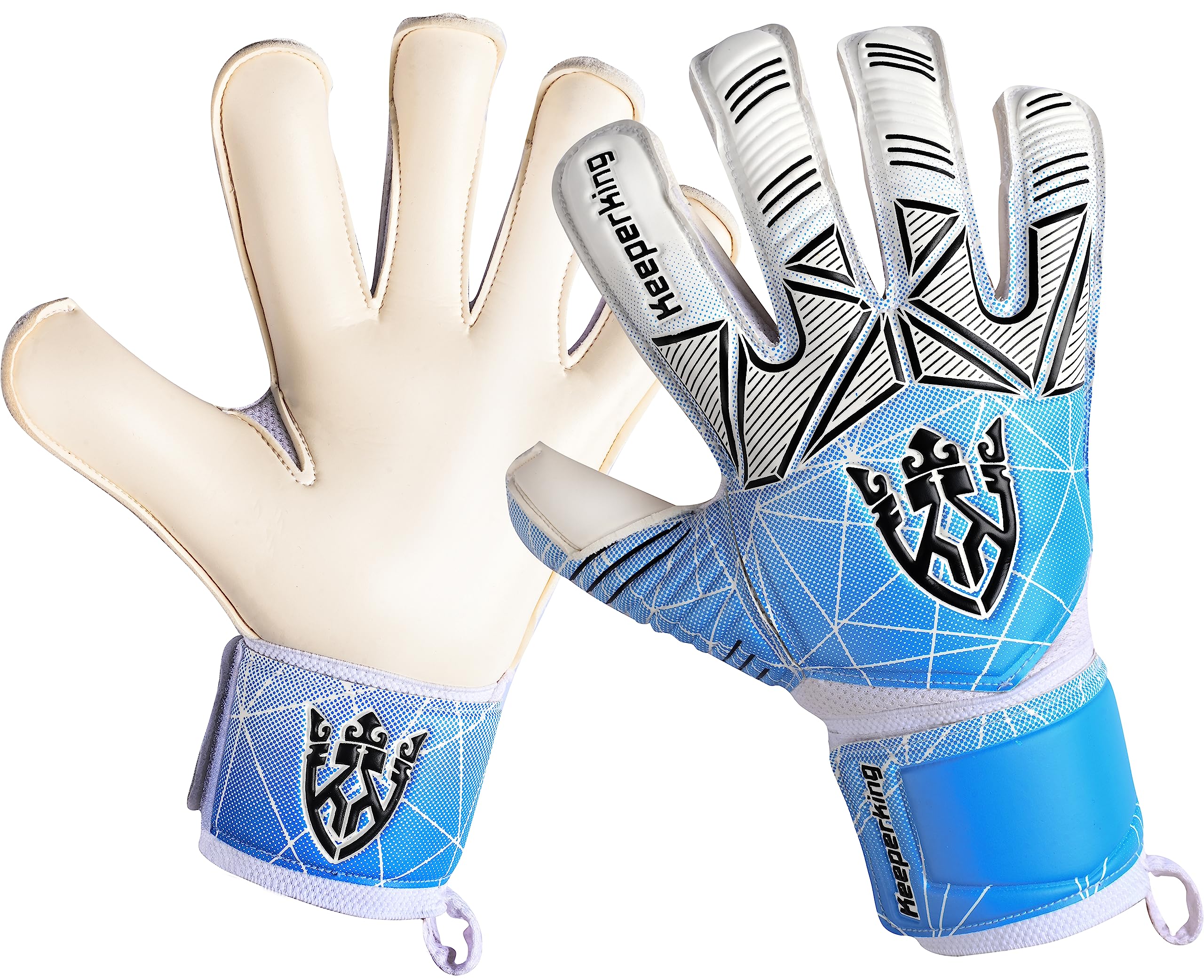 Keeperking - Guanti da portiere per adulti, bambini e adolescenti, con e senza protezione per le dita rimovibile, da 4 mm, unisex,